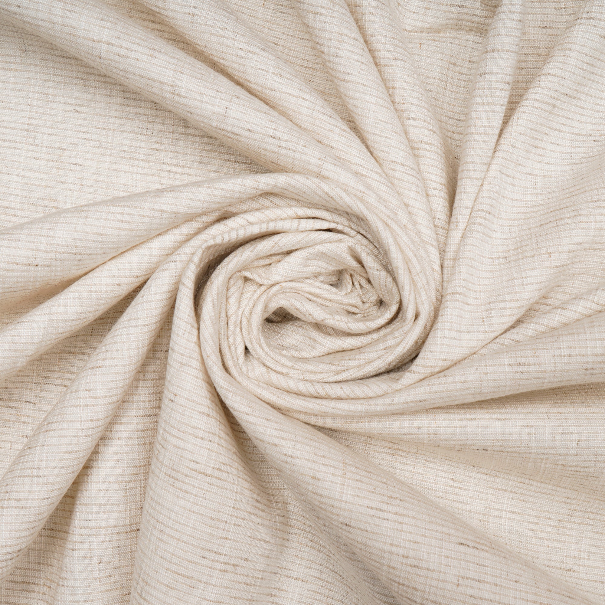 (Pre-Cut 1.00 Mtr)Off White Color Fancy Cotton Spandex Fabric