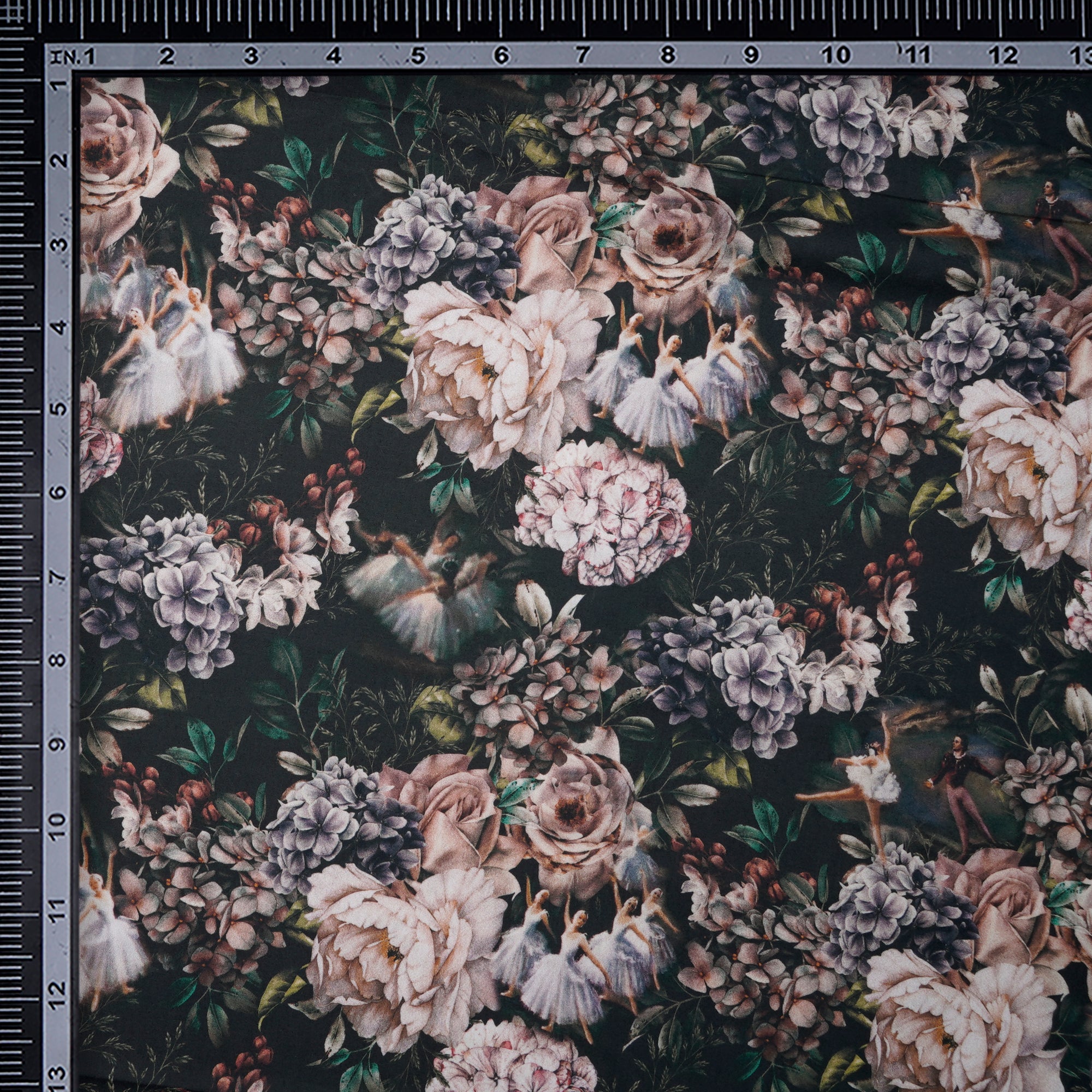 (Pre-Cut 3.55 Mtr)Multi Color Floral Pattern Digital Print Poplin Cotton Fabric