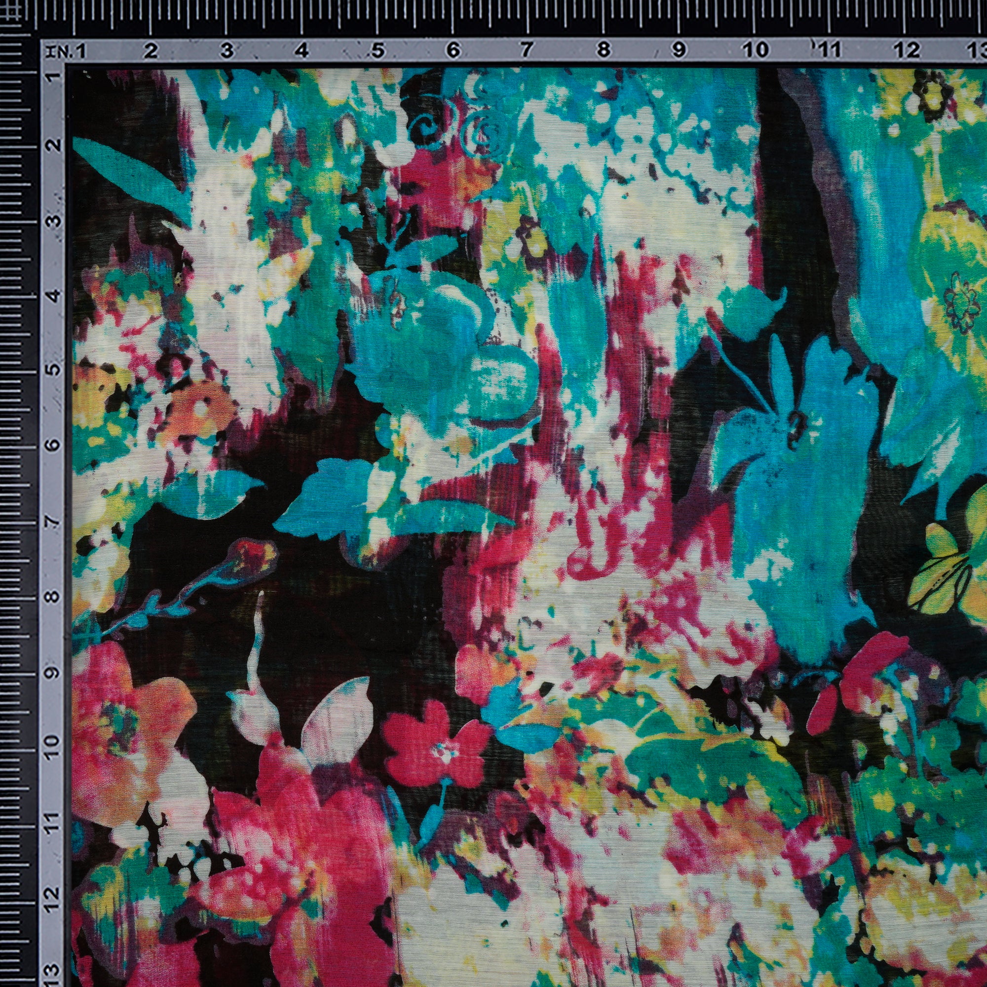 (Pre-Cut 2.40 Mtr)Multi Color Printed Fine Muslin Fabric