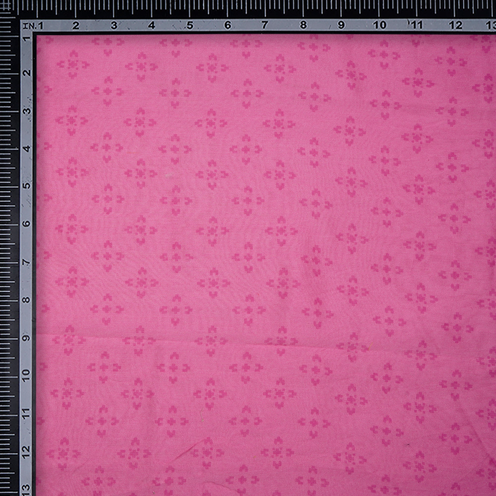 (Pre-Cut 3.60 Mtr)Pink Color Booti Pattern Digital Printed Pure Chanderi Fabric