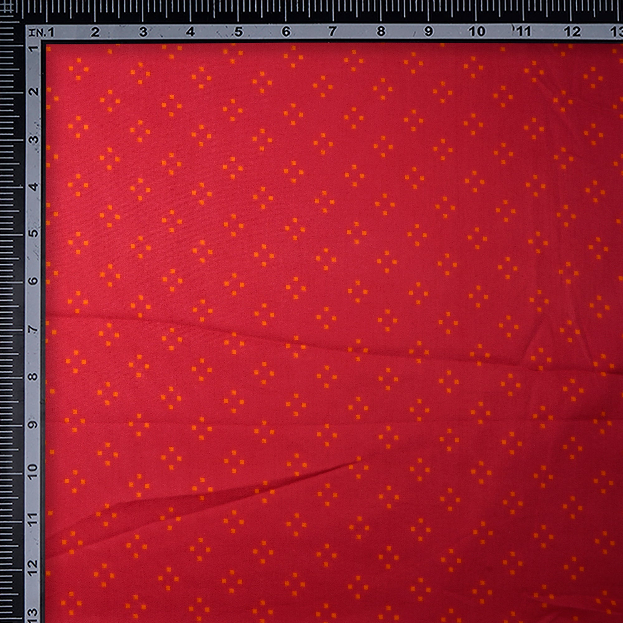 (Pre-Cut 2.55 Mtr)Tomato Puree All Over Pattern Digital Printed Cotton Satin Fabric