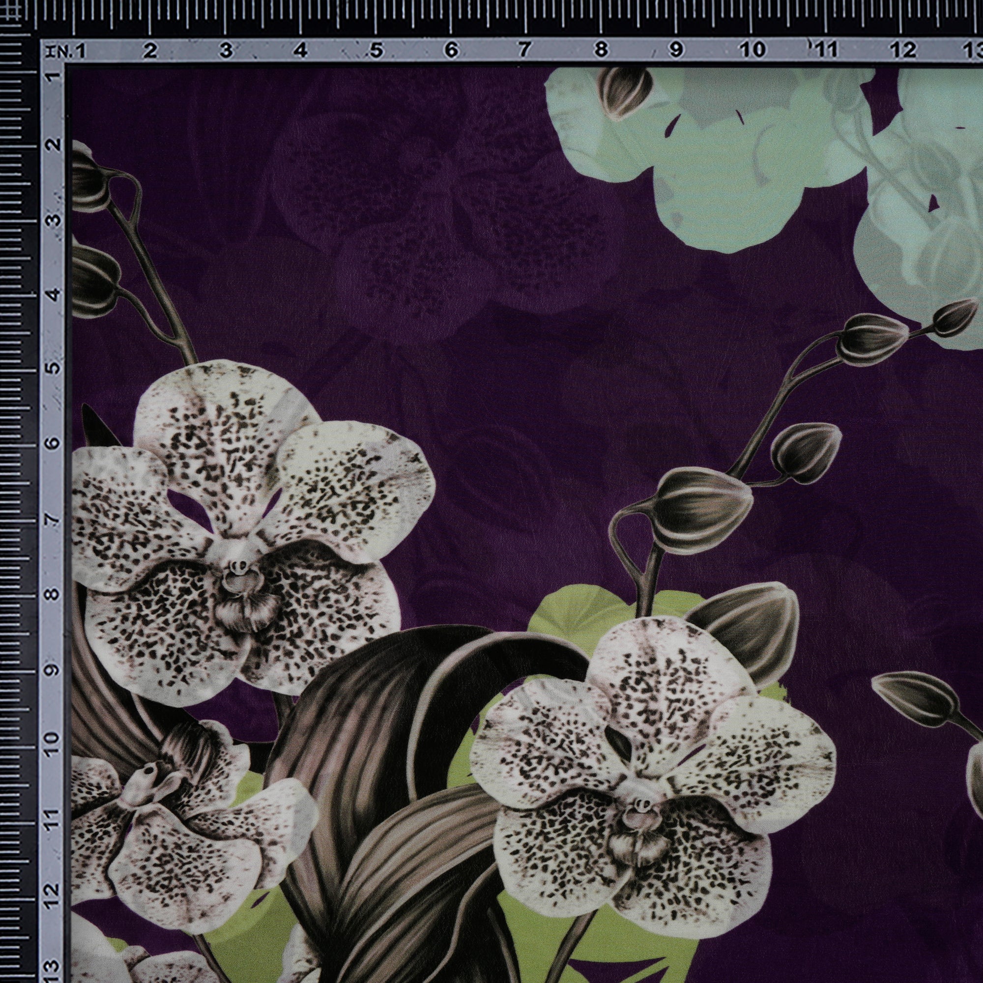 (Pre-Cut 1.90 Mtr)Multi Color Floral Pattern Digital Print Bemberg Fabric