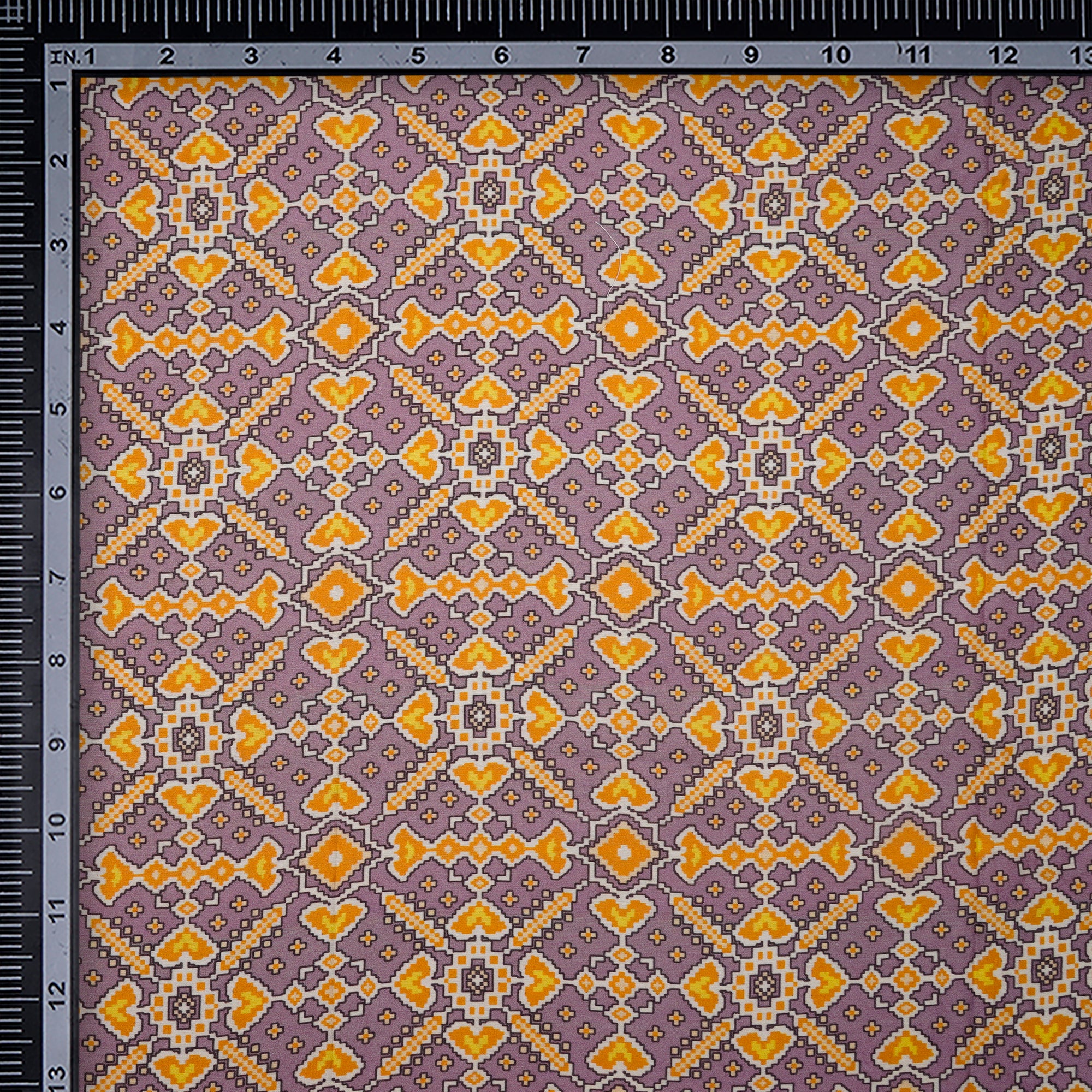 (Pre-Cut 1.00 Mtr)Crocus Patola Pattern Digital Printed Pure Chanderi Fabric