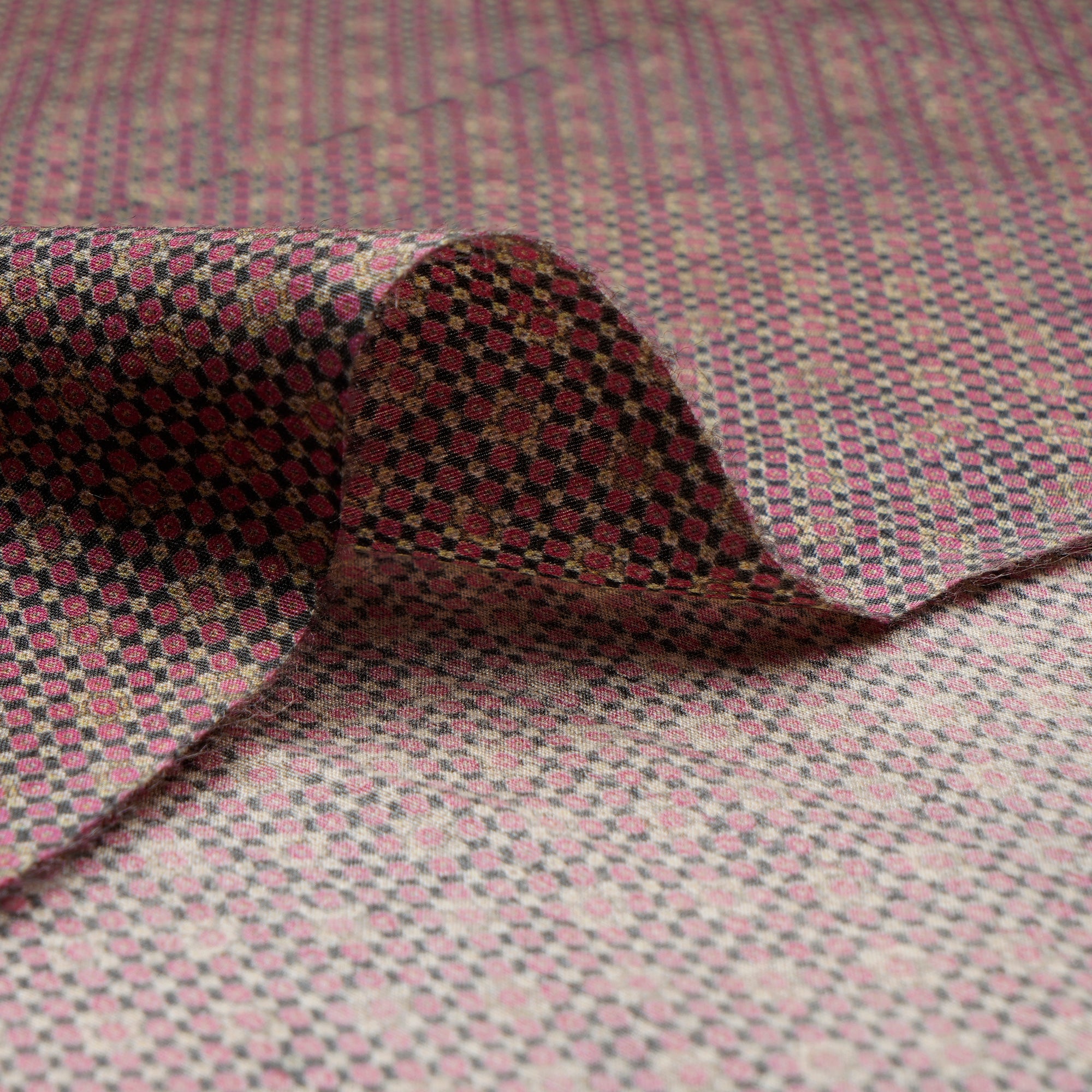 (Pre-Cut 1.00 Mtr)Purple Geometric Pattern Digital Print Muga Georgette Fabric