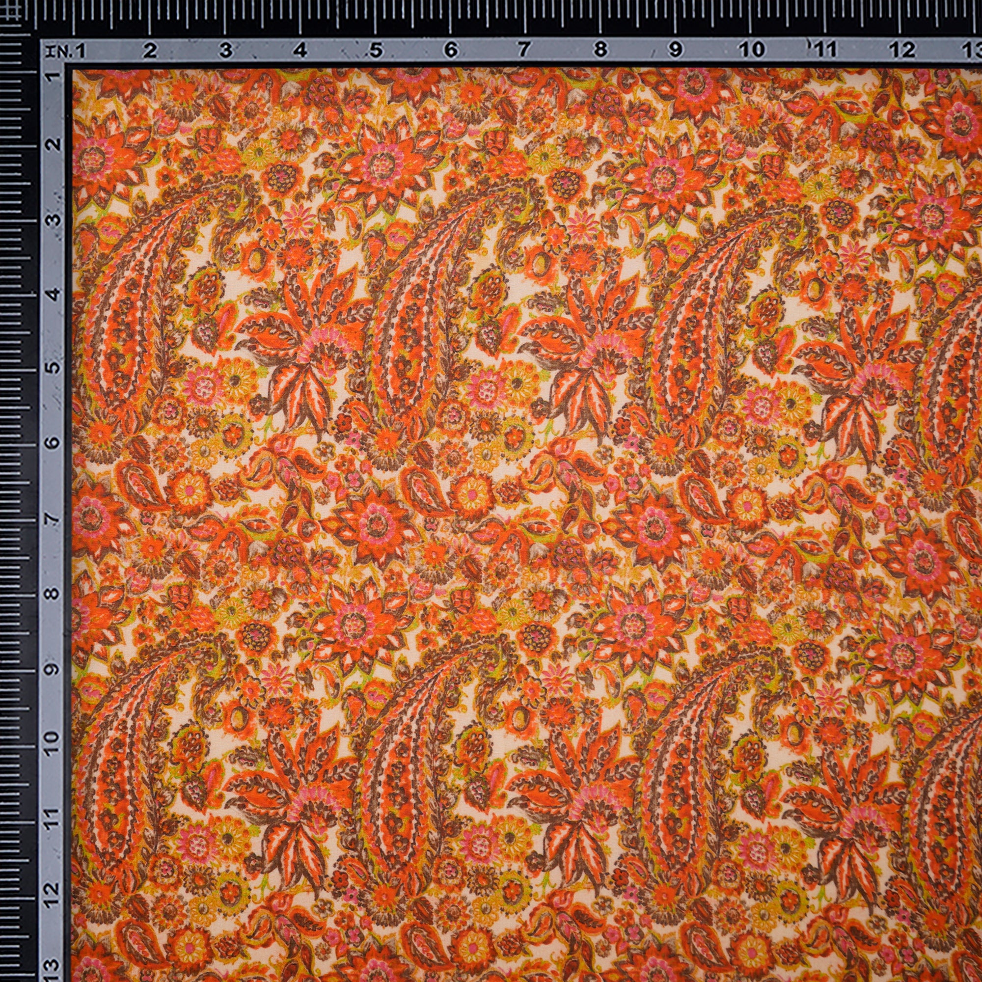 (Pre-Cut 1.85 Mtr)Multi Color Floral Pattern Digital Printed Cotton Fabric