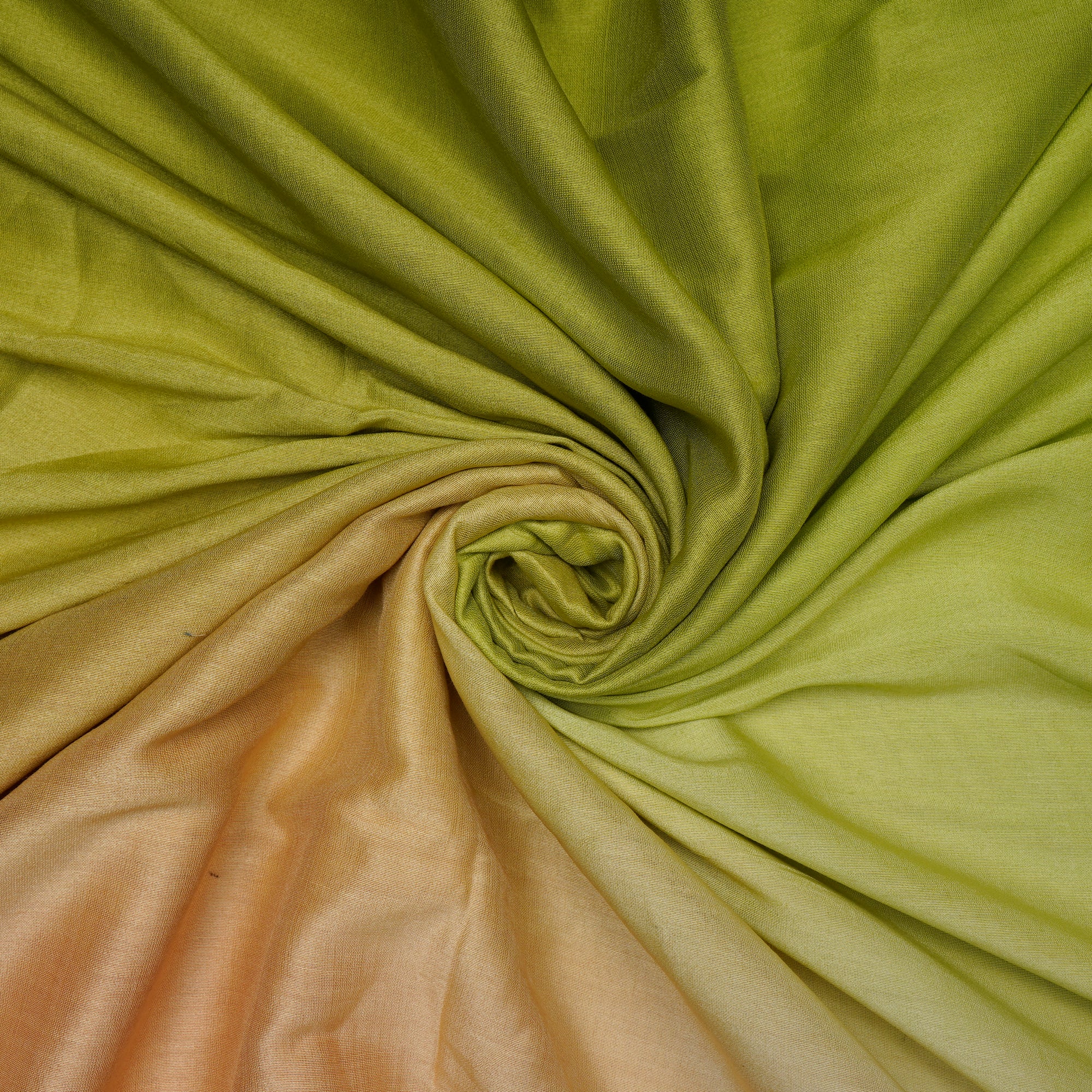 (Pre-Cut 1.65 Mtr)Green-Beige Ombre Dyed Chanderi Fabric
