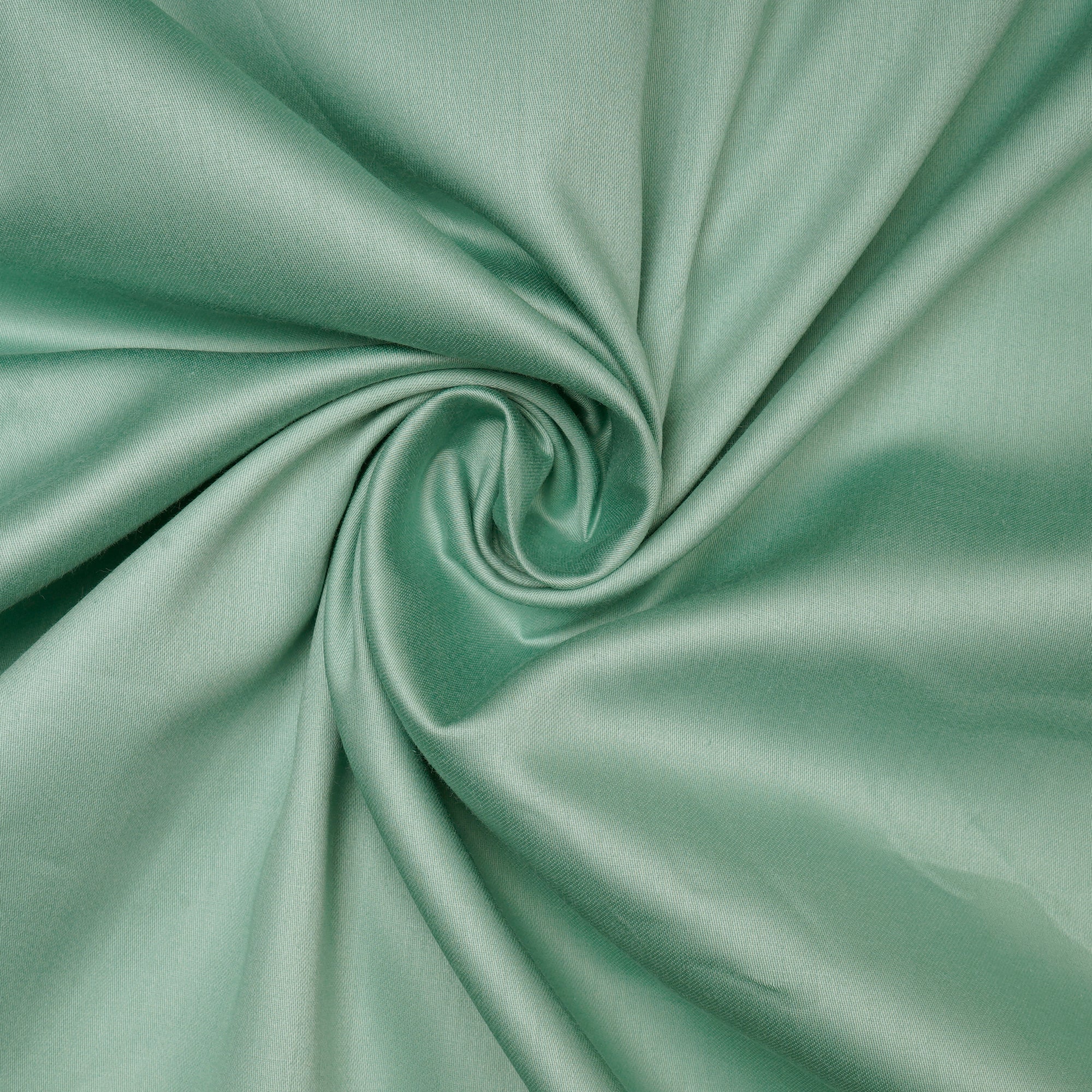 (Pre-Cut 1.10 Mtr)Mint Green Premium Mill Dyed Glazed Cotton Satin Fabric