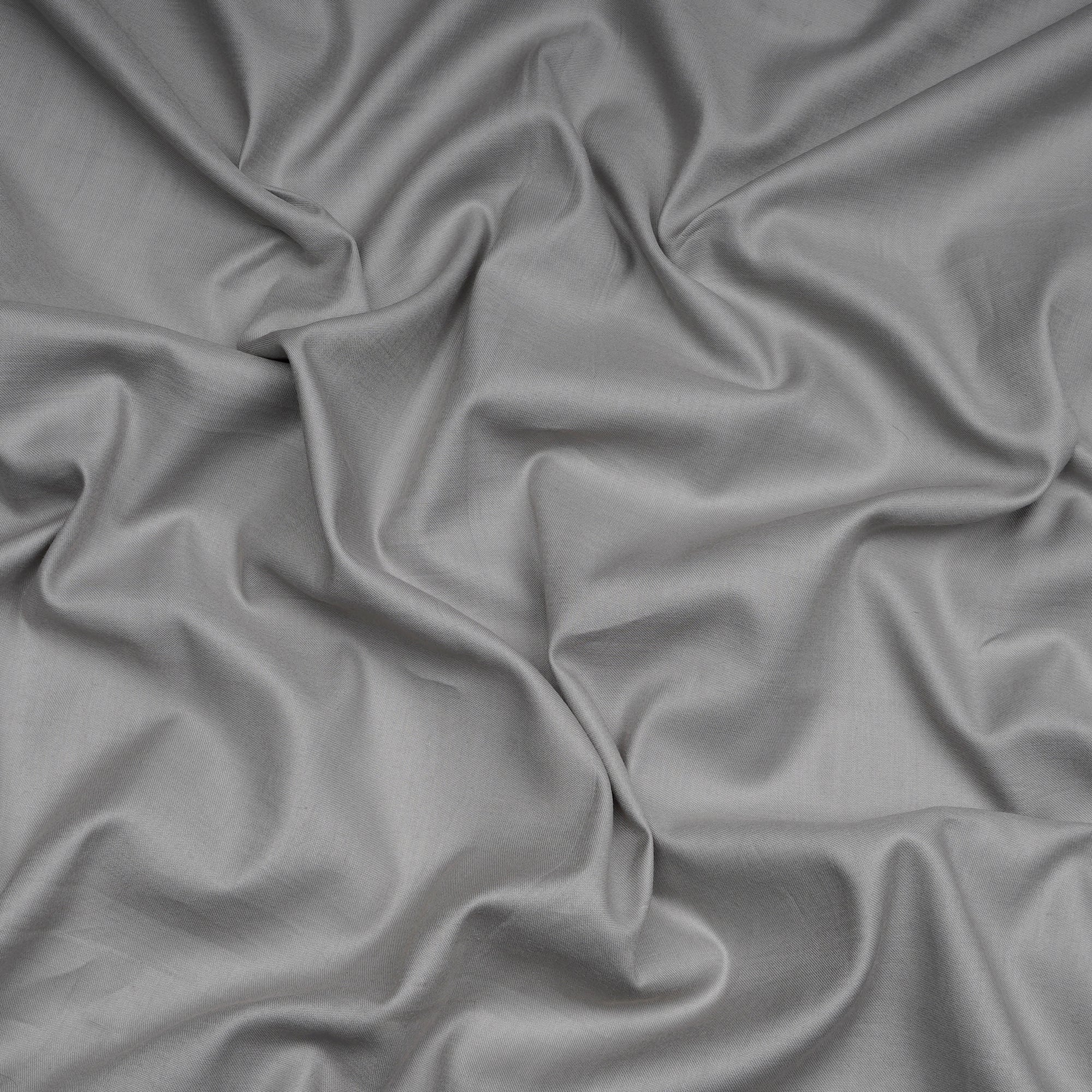 (Pre-Cut 1.40 Mtr)Grey Premium Mill Dyed Glazed Cotton Satin Fabric