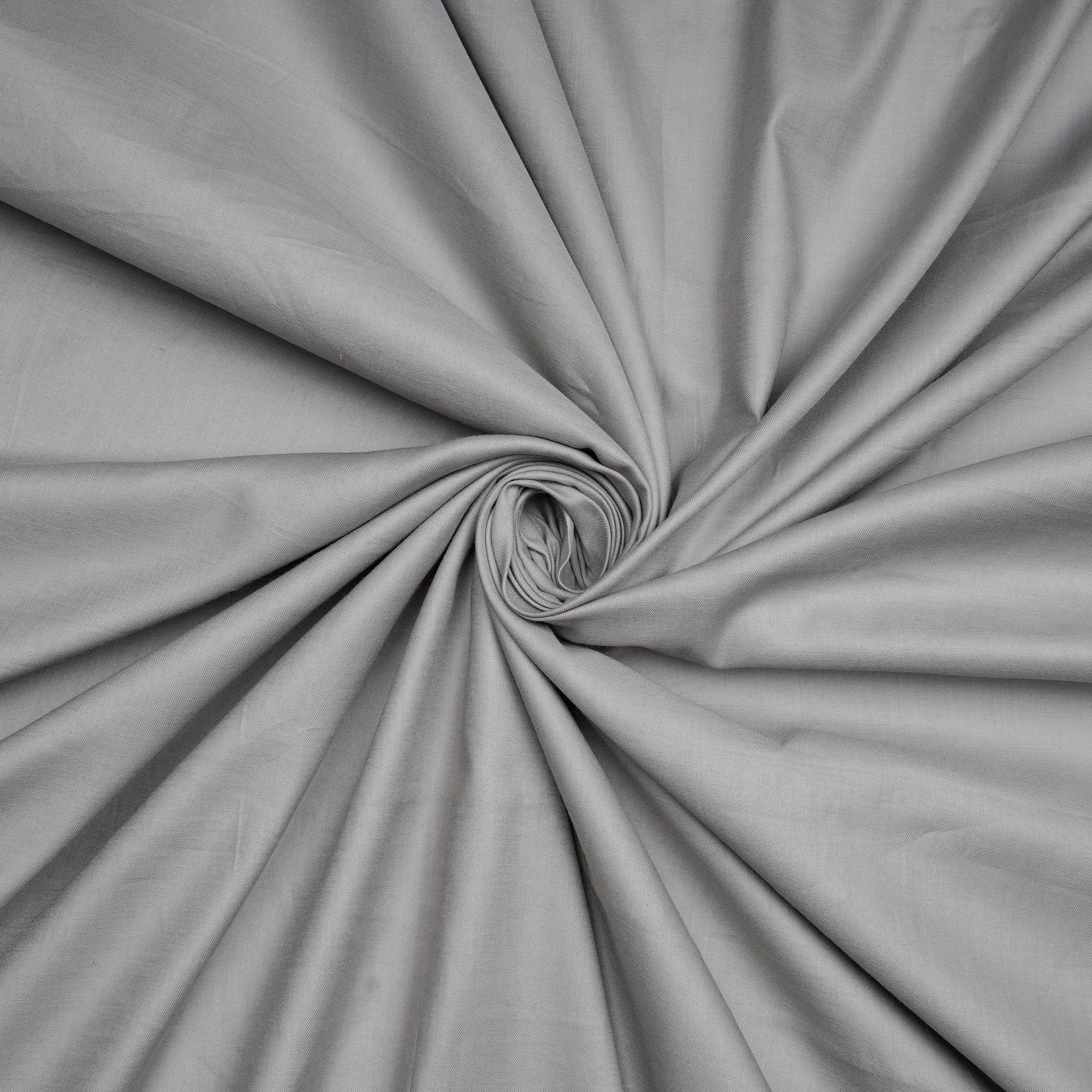 (Pre-Cut 1.40 Mtr)Grey Premium Mill Dyed Glazed Cotton Satin Fabric