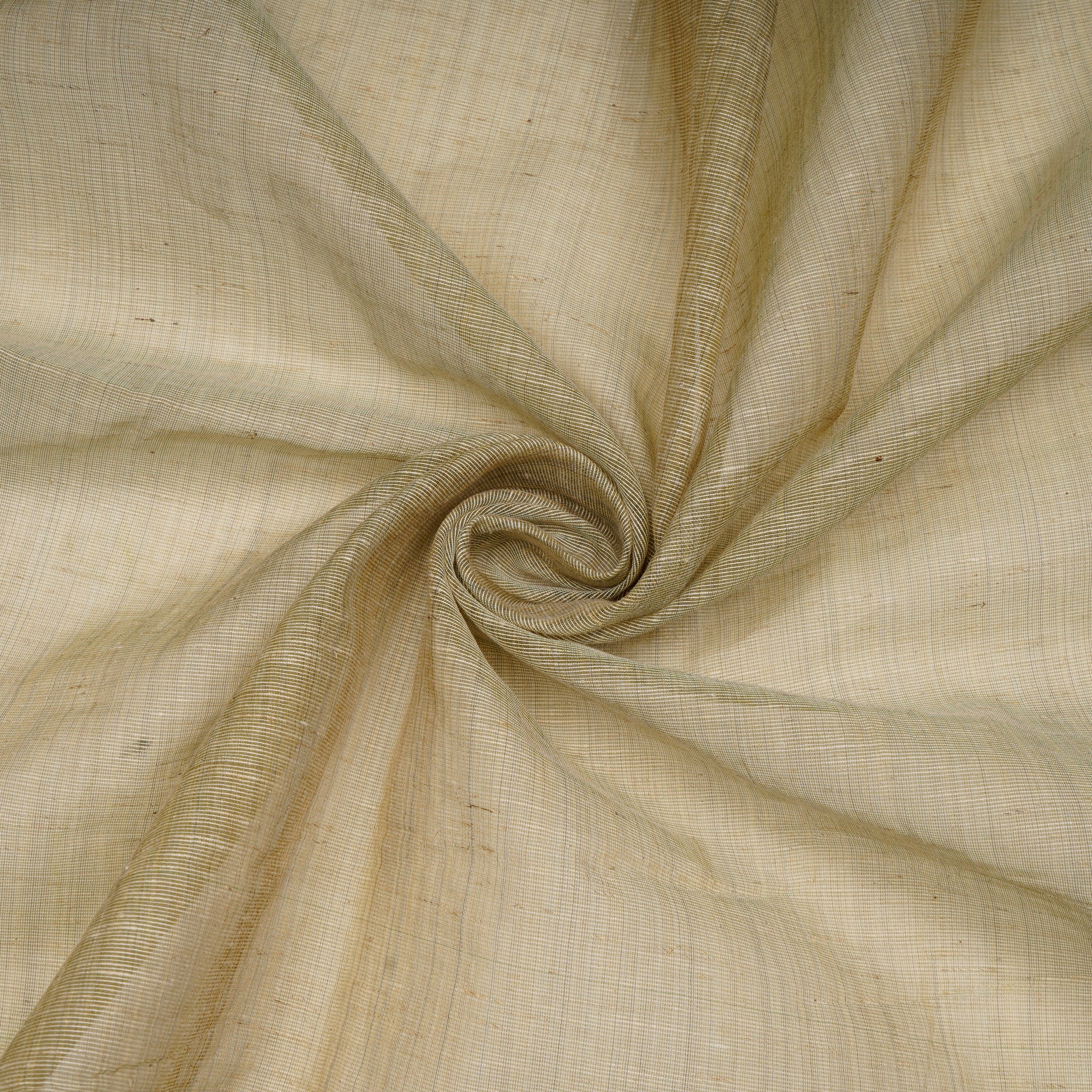 (Pre-Cut 0.50 Mtr)Tea Green Plain Slub Polyester Fabric