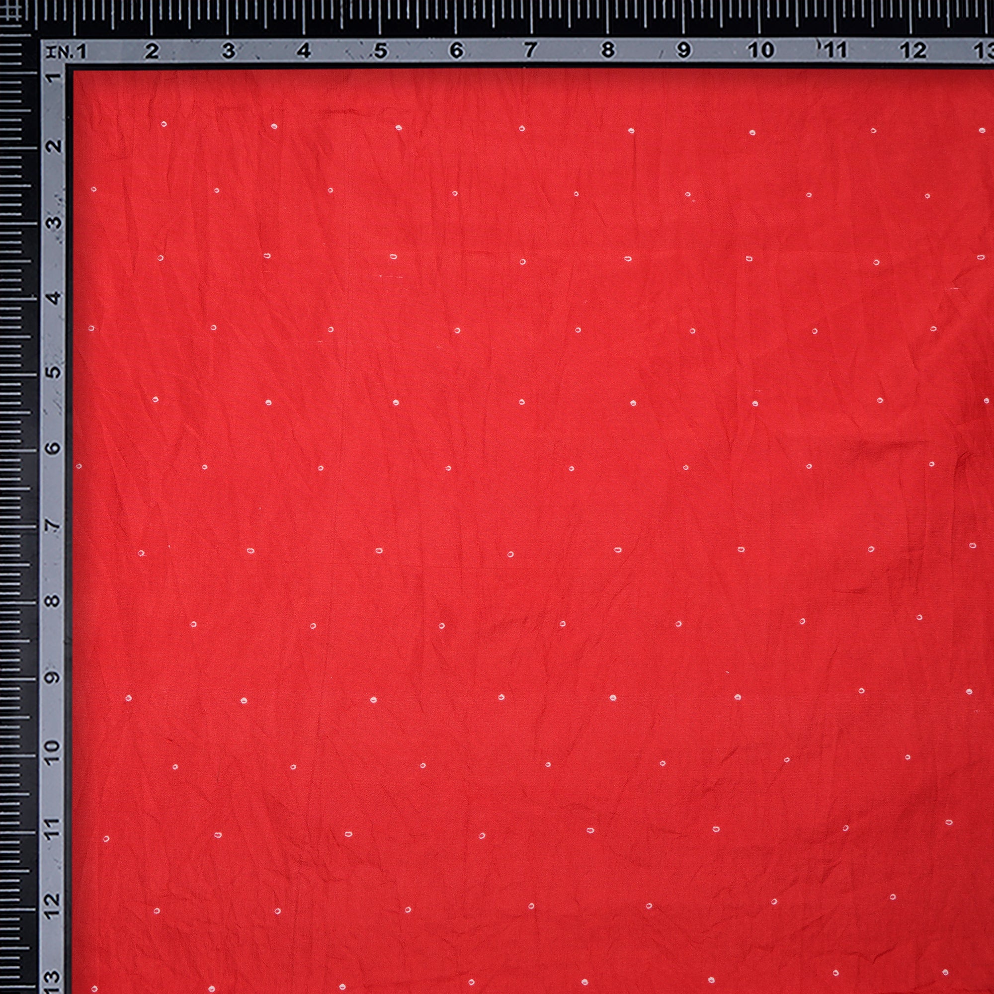 (Pre-Cut 2.85 Mtr)Red All Over Pattern Digital Printed Pure Chanderi Fabric