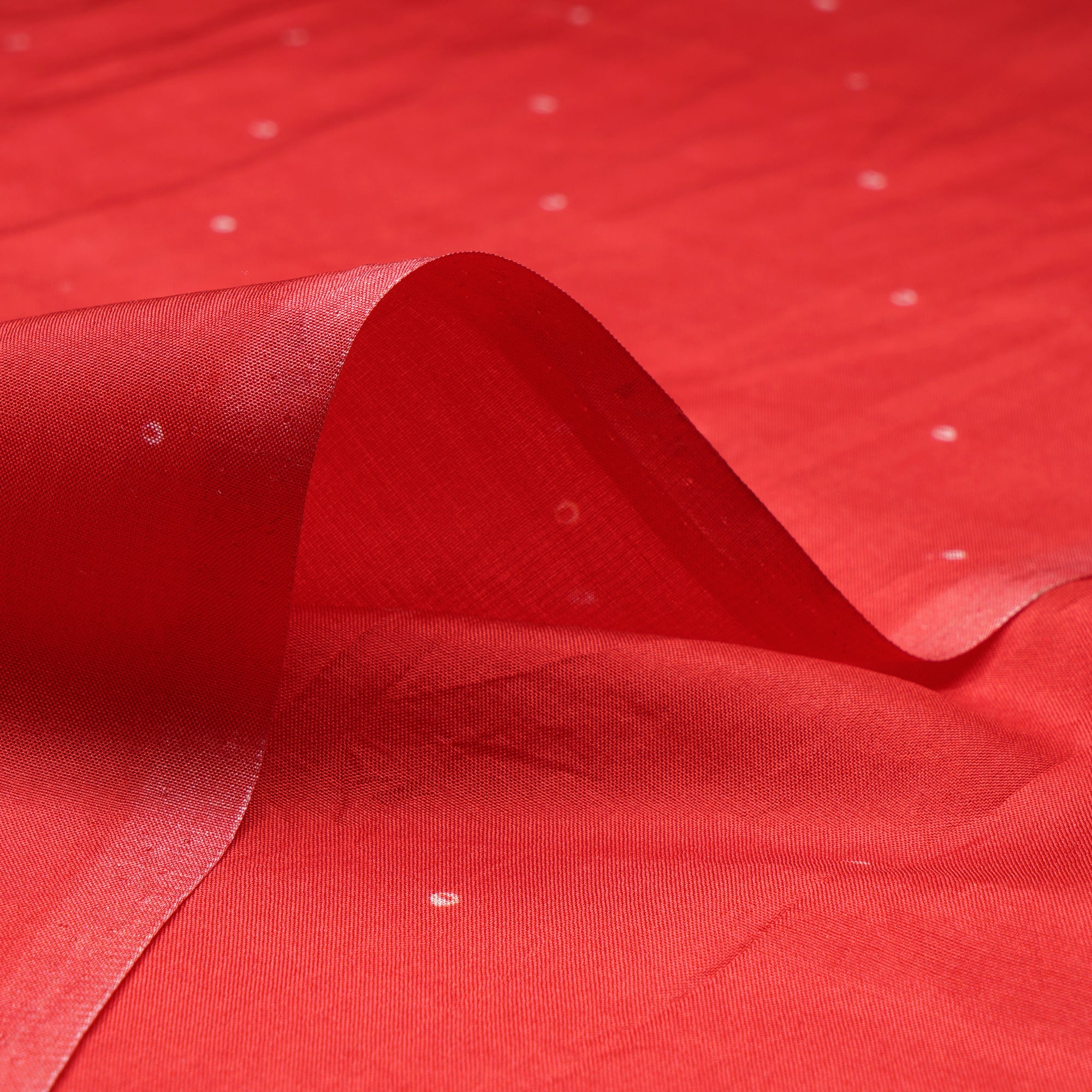 (Pre-Cut 2.85 Mtr)Red All Over Pattern Digital Printed Pure Chanderi Fabric