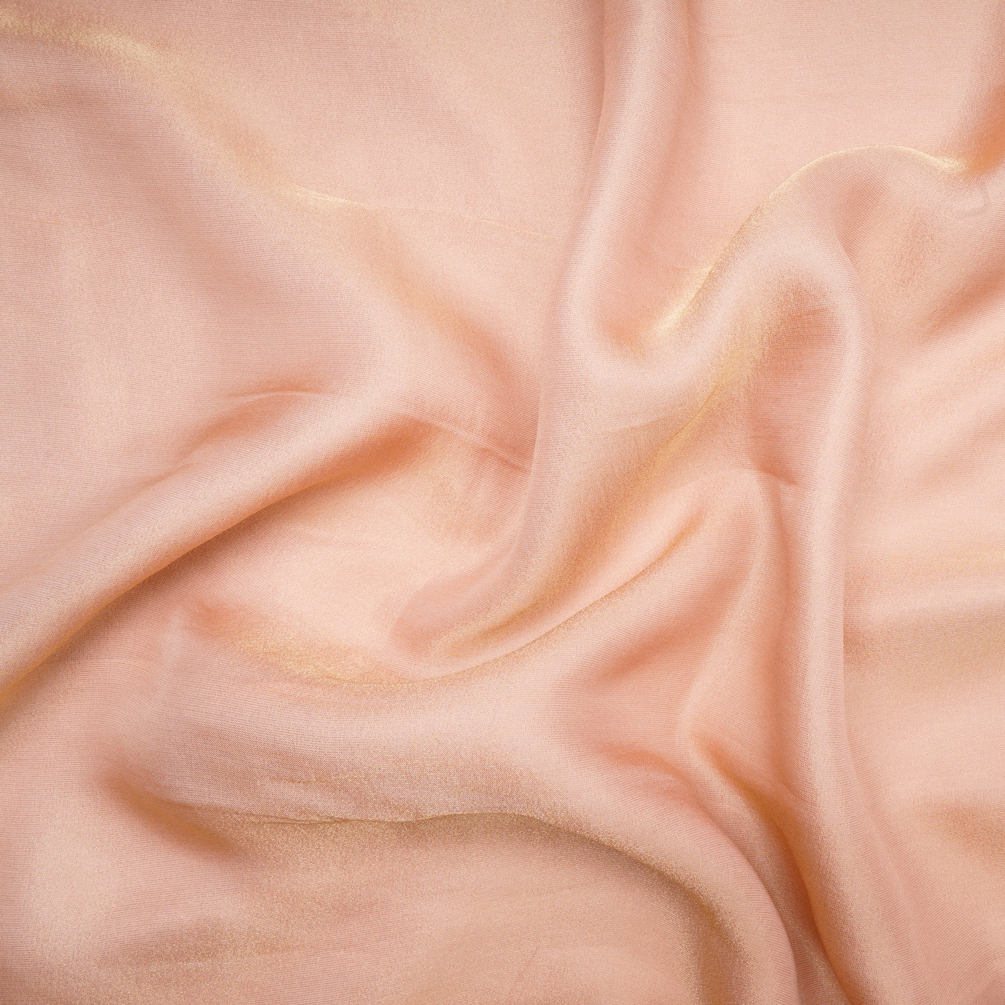 (Pre-Cut 0.50 Mtr)Peach Viscose Organza Tissue Fabric