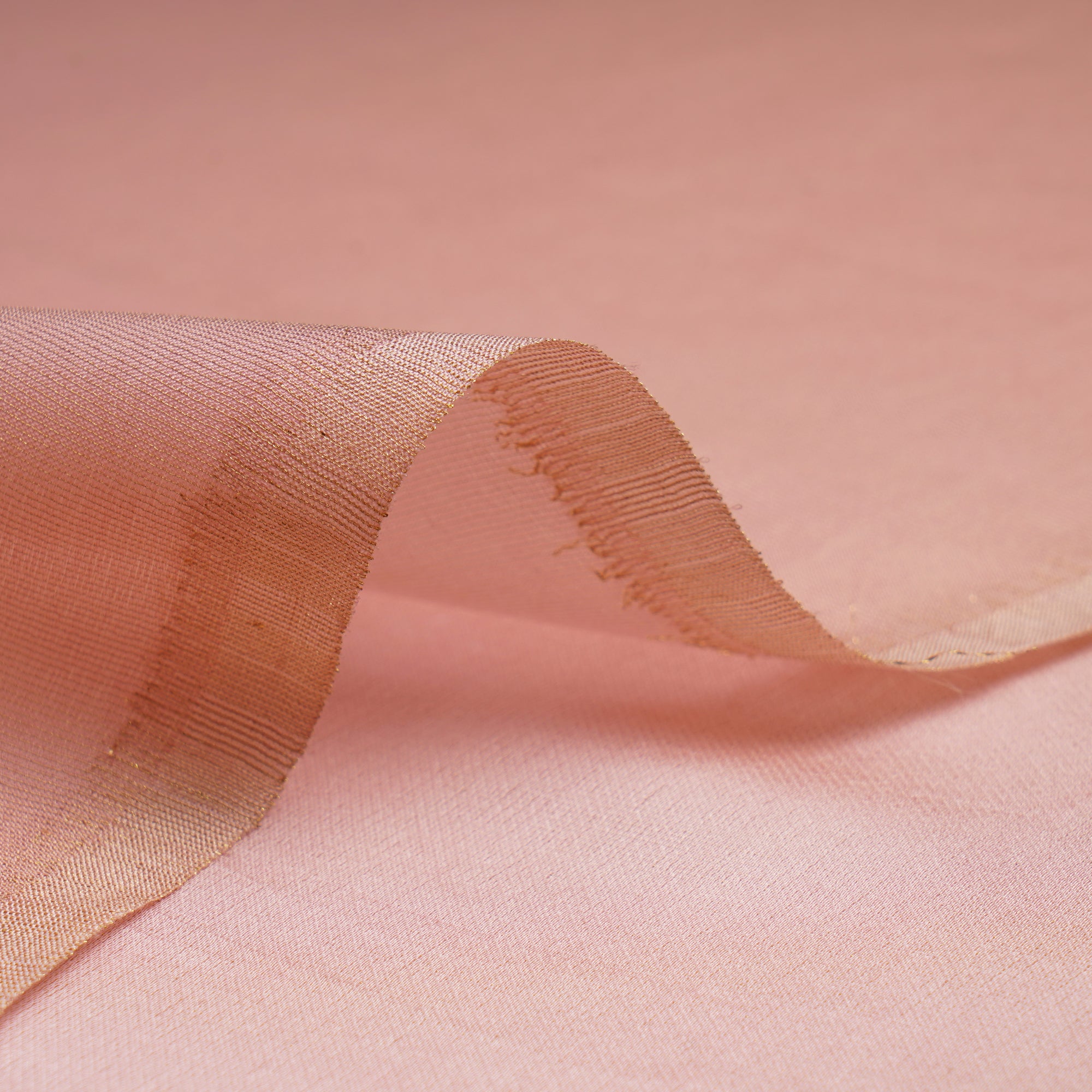 (Pre-Cut 1.90 Mtr)Mellow Rose Piece Dyed Plain Organza Satin Tissue Fabric