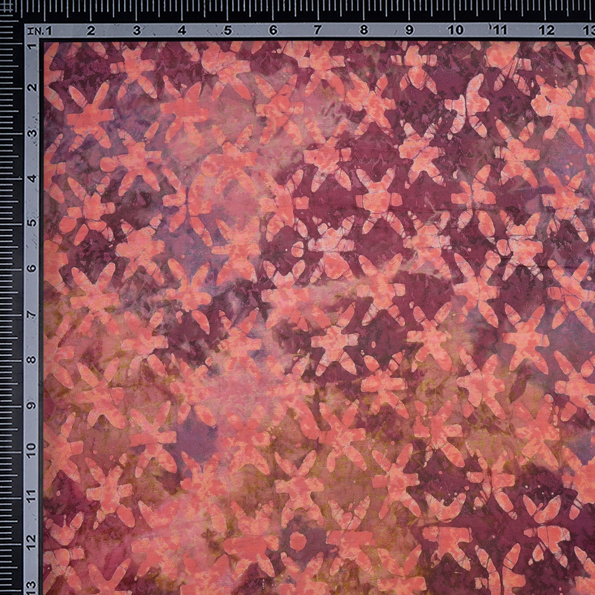 (Pre-Cut 2.50Mtr)Shocking Pink Butti Batik Pattern Screen Printed Modal Fabric