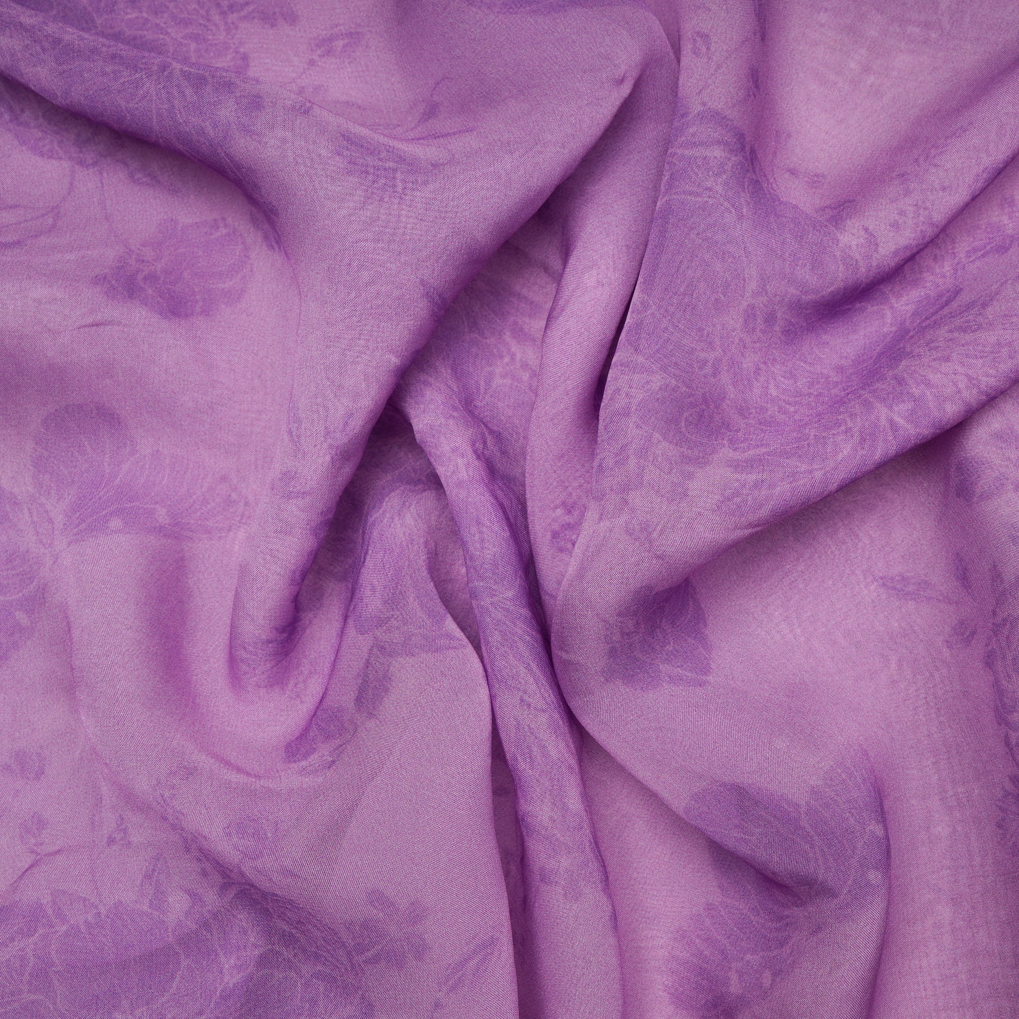 (Pre-Cut 1.20 Mtr)Lavender Motif Pattern Digital Print Viscose Fabric