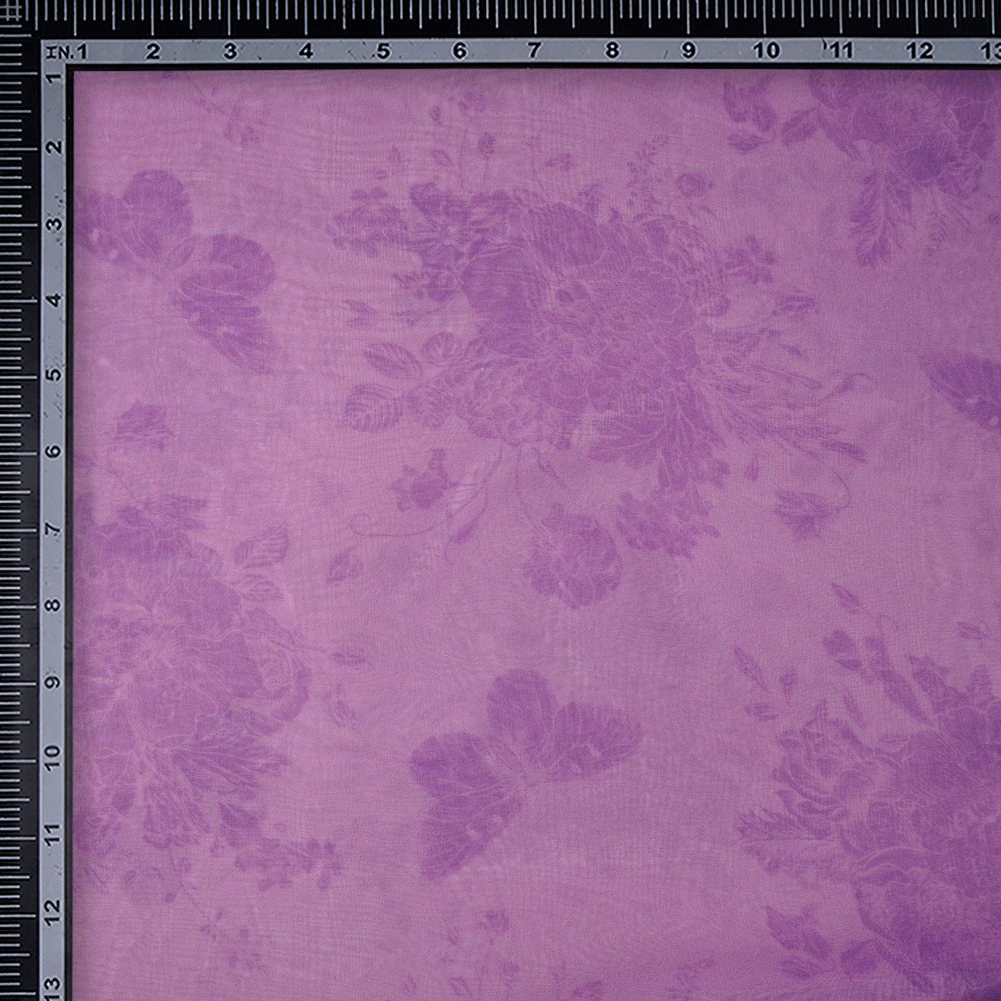 (Pre-Cut 1.20 Mtr)Lavender Motif Pattern Digital Print Viscose Fabric