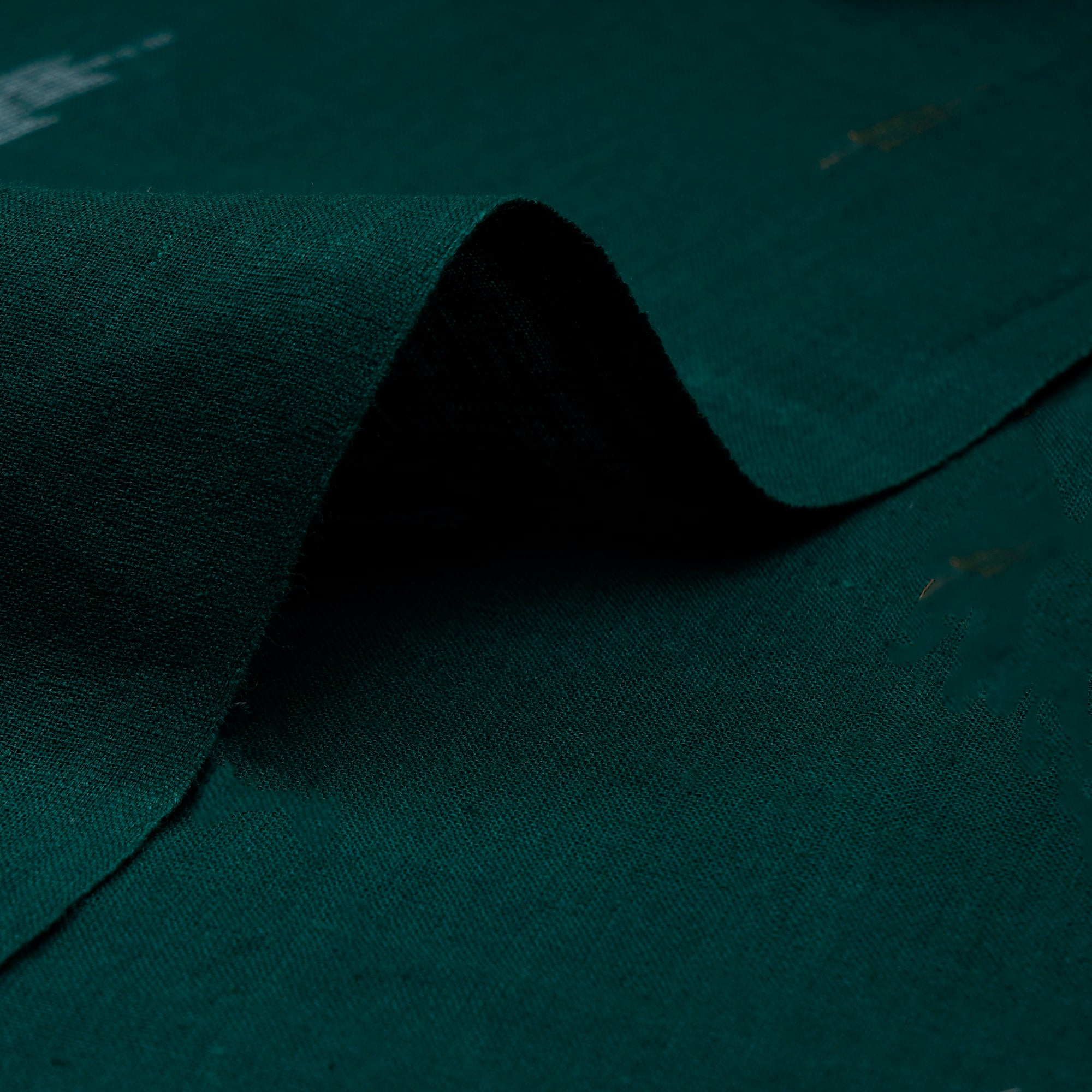 (Pre-Cut 0.60 Mtr)Dark Green Geometric Pattern Yarn Dyed Cutwork Fancy South Cotton Fabric