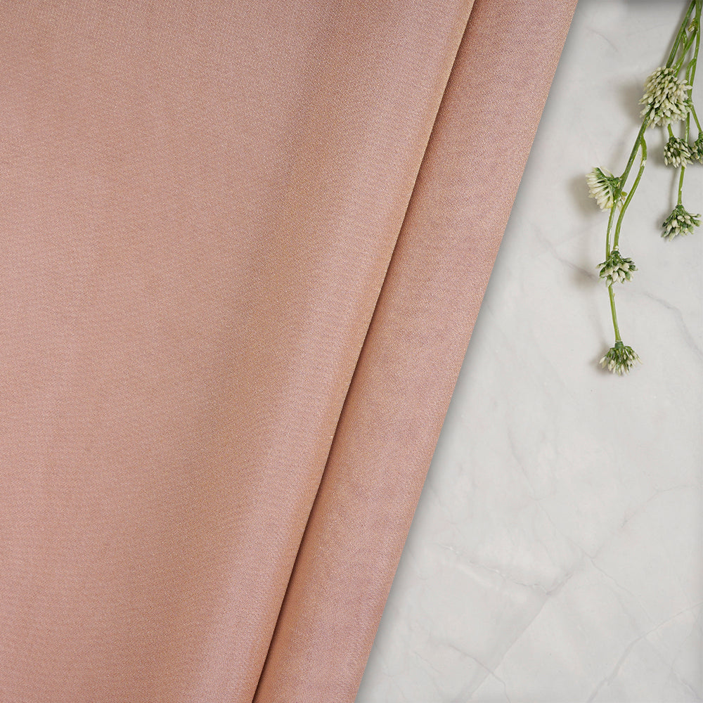 (Pre-Cut 1.00 Mtr)Light Peach Piece Dyed Plain Viscose Tissue Fabric