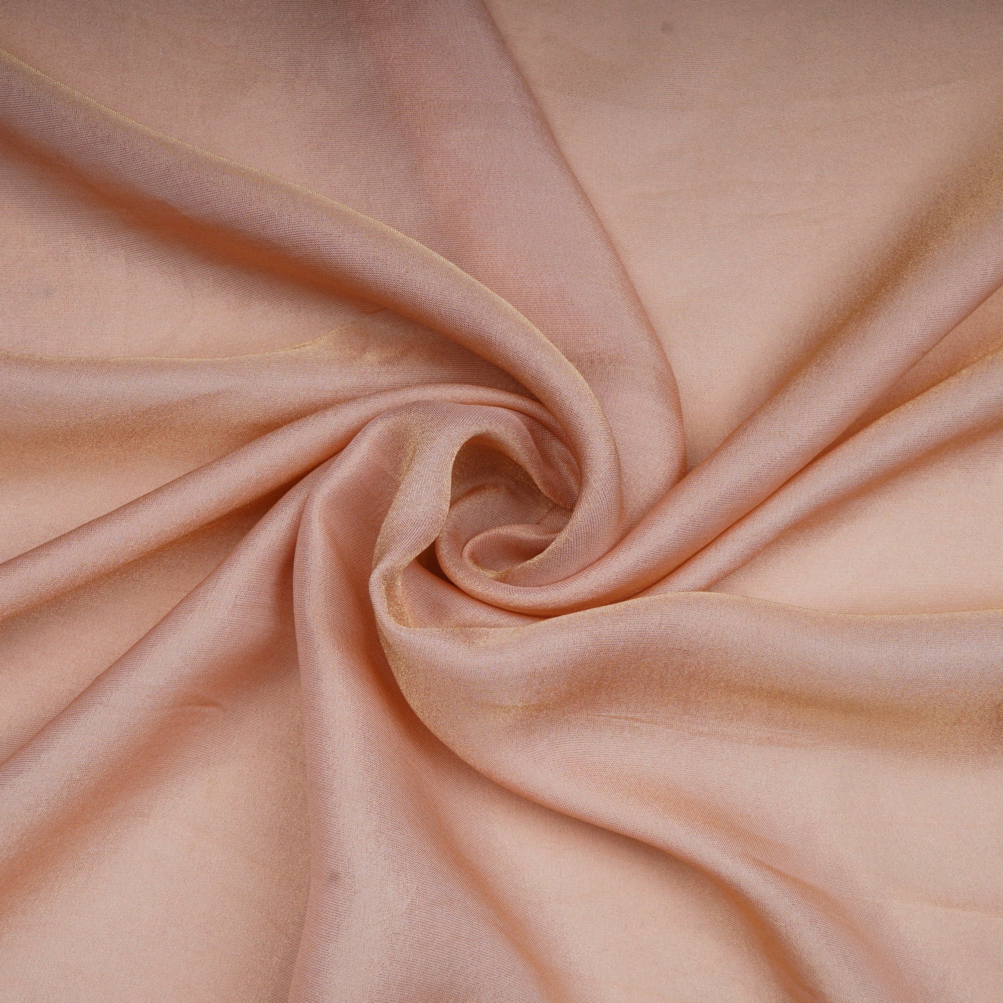 (Pre-Cut 1.00 Mtr)Light Peach Piece Dyed Plain Viscose Tissue Fabric