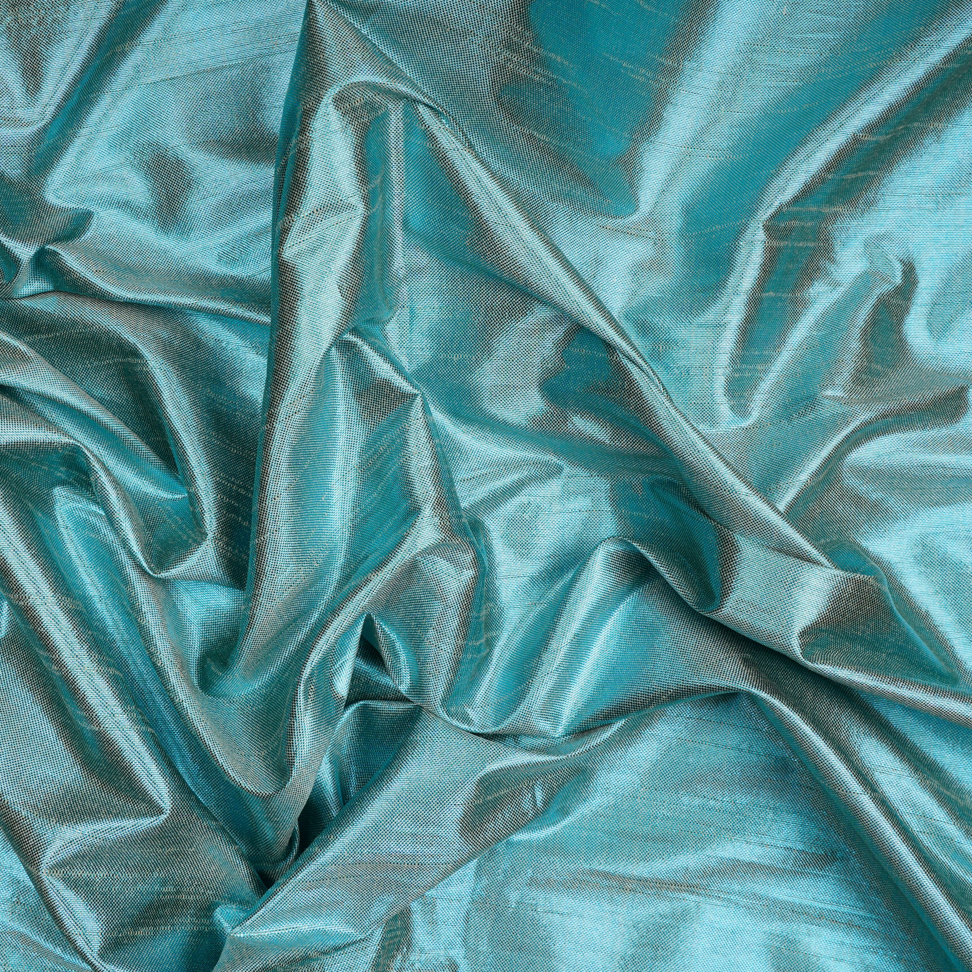 (Pre-Cut 1.90 Mtr)Blue Plain Poly-Cotton Fabric