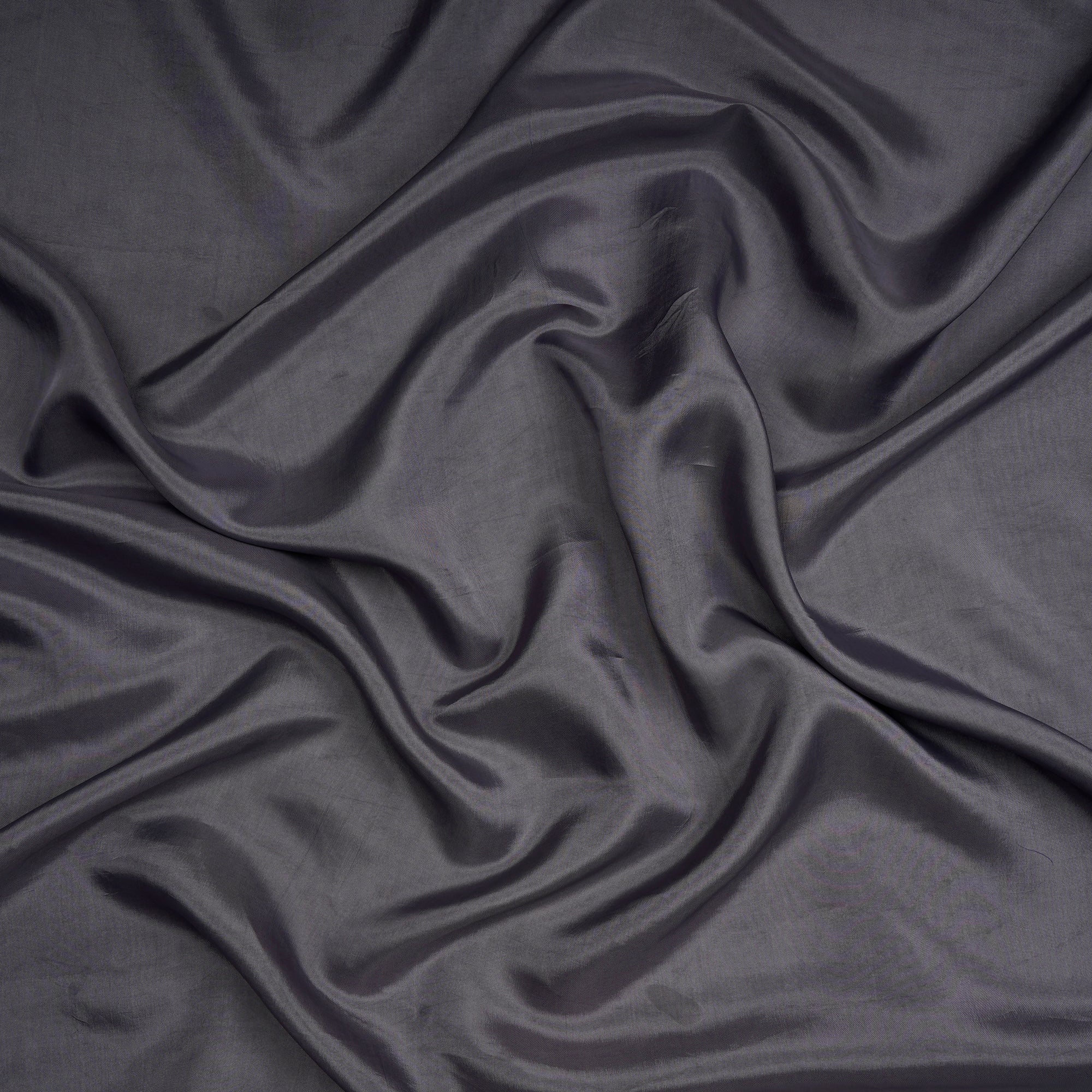 (Pre-Cut 1.60 Mtr)Dark Grey Piece Dyed Plain Viscose Habotai Fabric