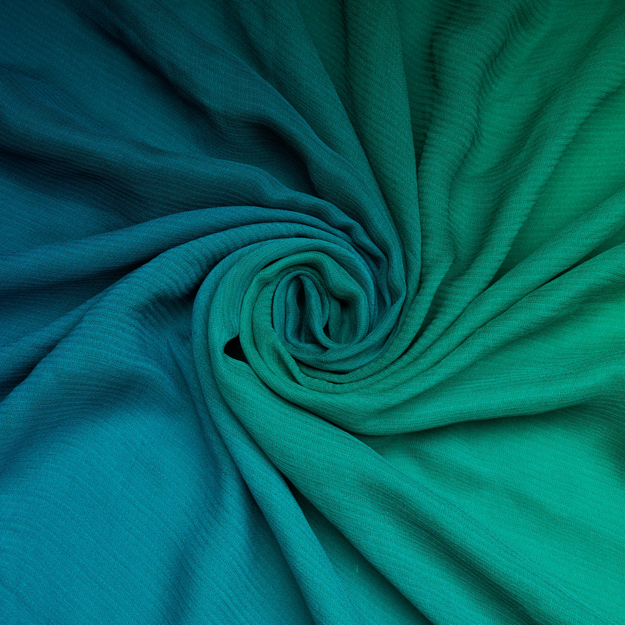 (Pre-Cut 3.60 Mtr) Multi Color Ombre Dyed Chiffon Silk Fabric