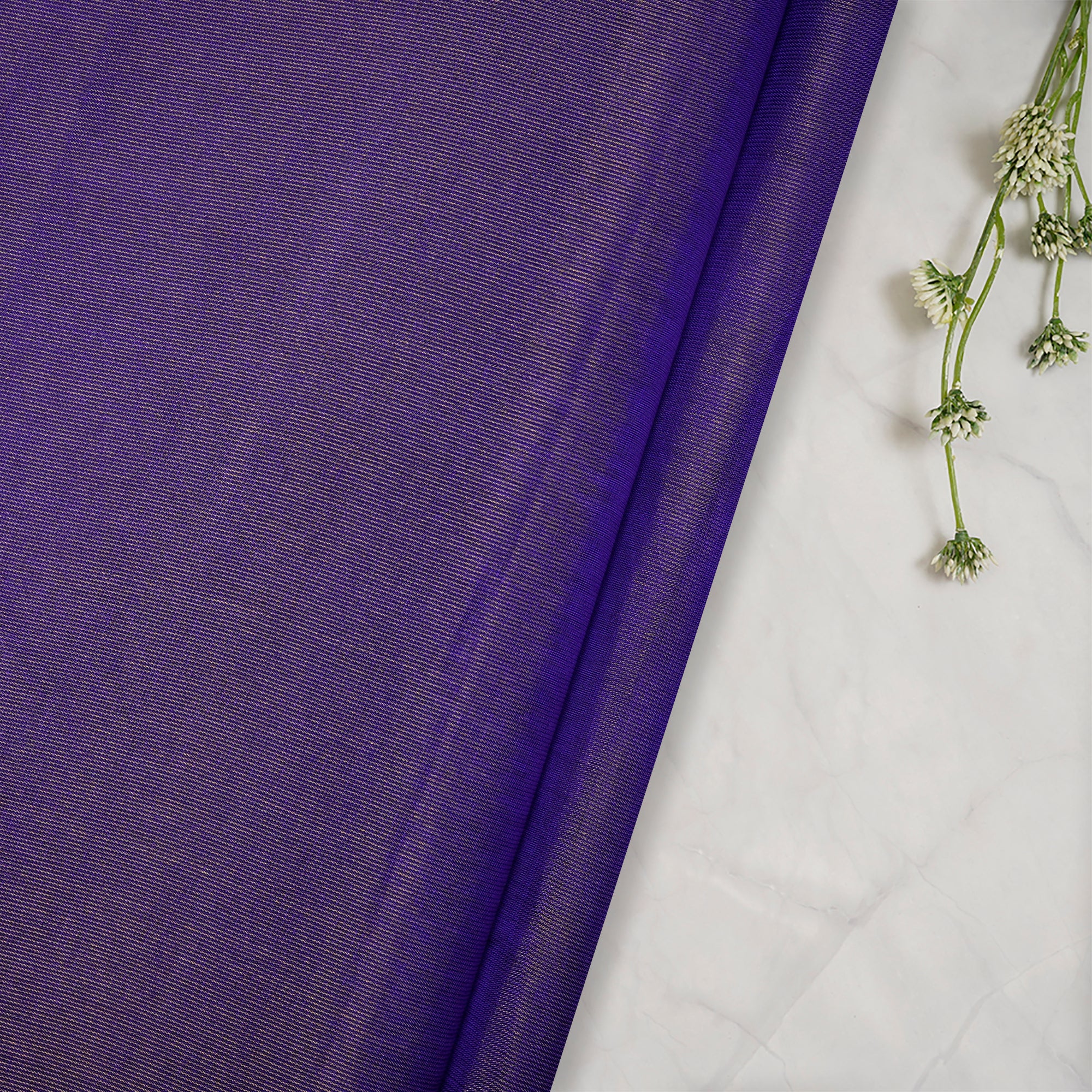 (Pre-Cut 1.50 Mtr)Golden- Purple Piece Dyed Plain Silk Fabric