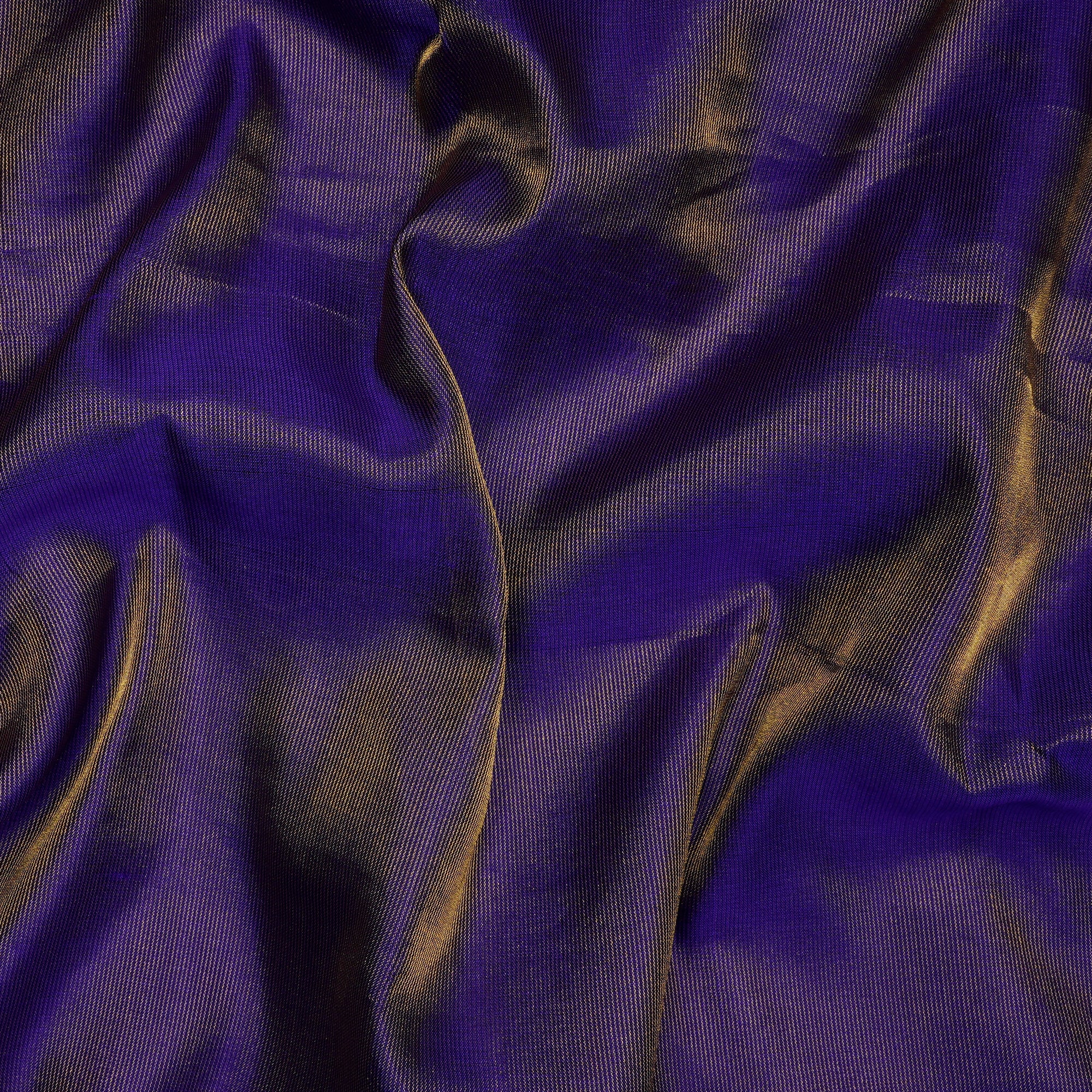 (Pre-Cut 1.50 Mtr)Golden- Purple Piece Dyed Plain Silk Fabric