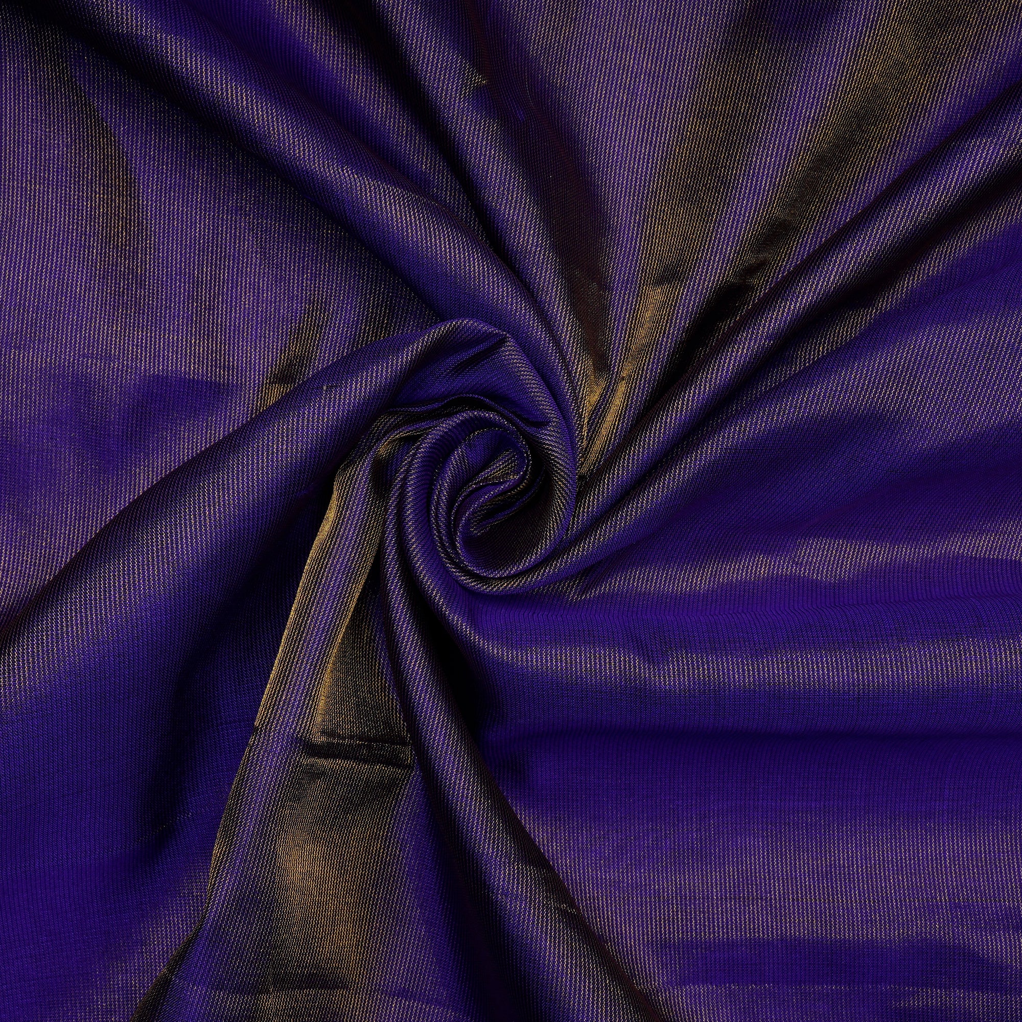 (Pre-Cut 1.50 Mtr)Golden- Purple Piece Dyed Plain Silk Fabric