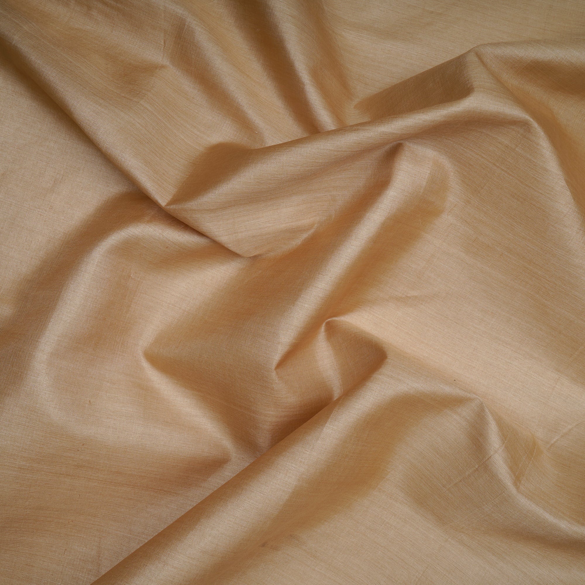 (Pre-Cut 2.90 Mtr)Beige Piece Dyed Plain Pure Silk Fabric