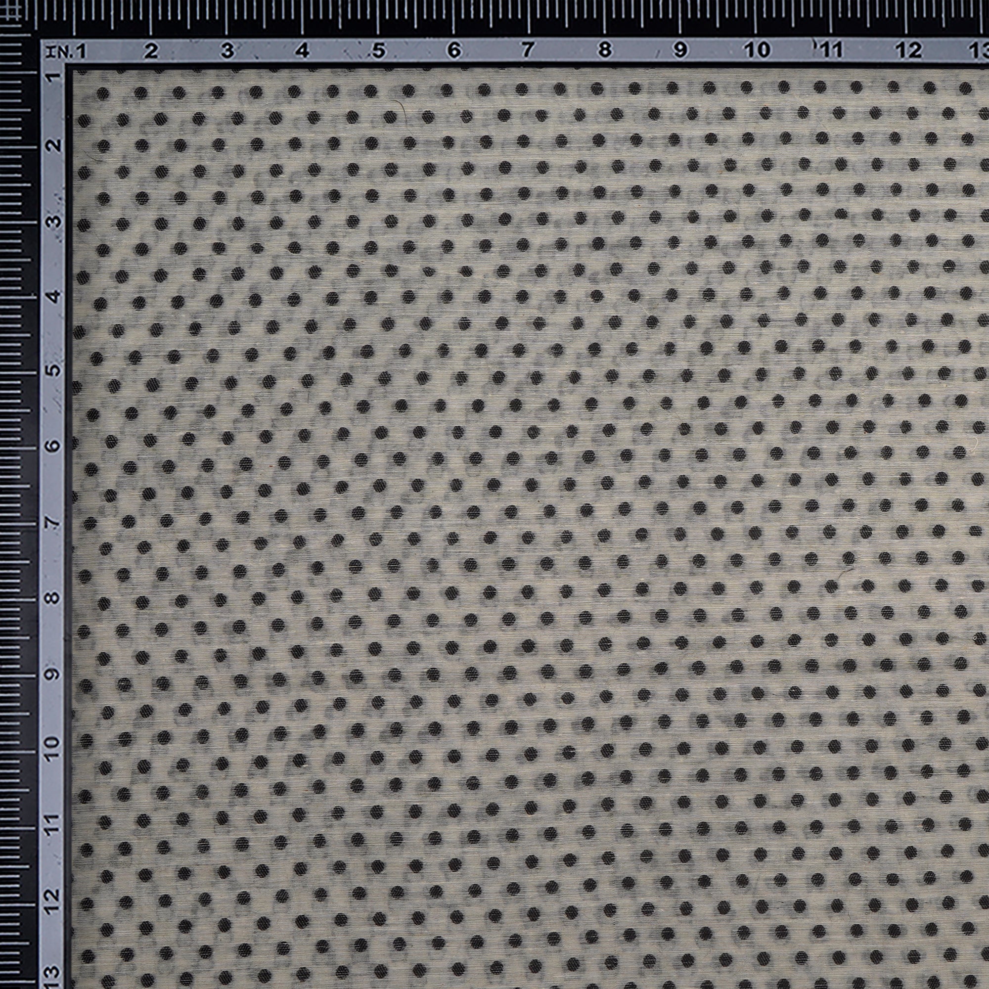 (Pre-Cut 0.55 Mtr)White-Black Handwoven Brocade Chanderi Fabric