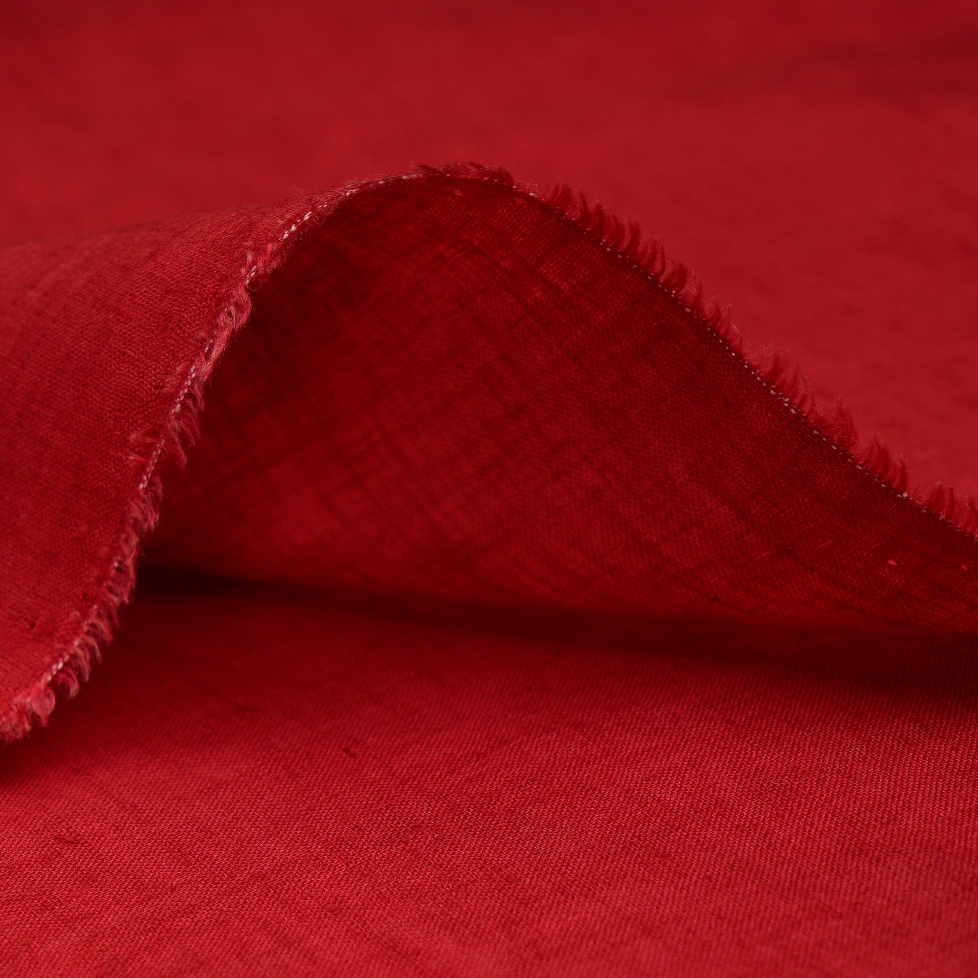 (Pre-Cut 3.50 Mtr)Urban Red Piece Dyed Plain Linocel Fabric