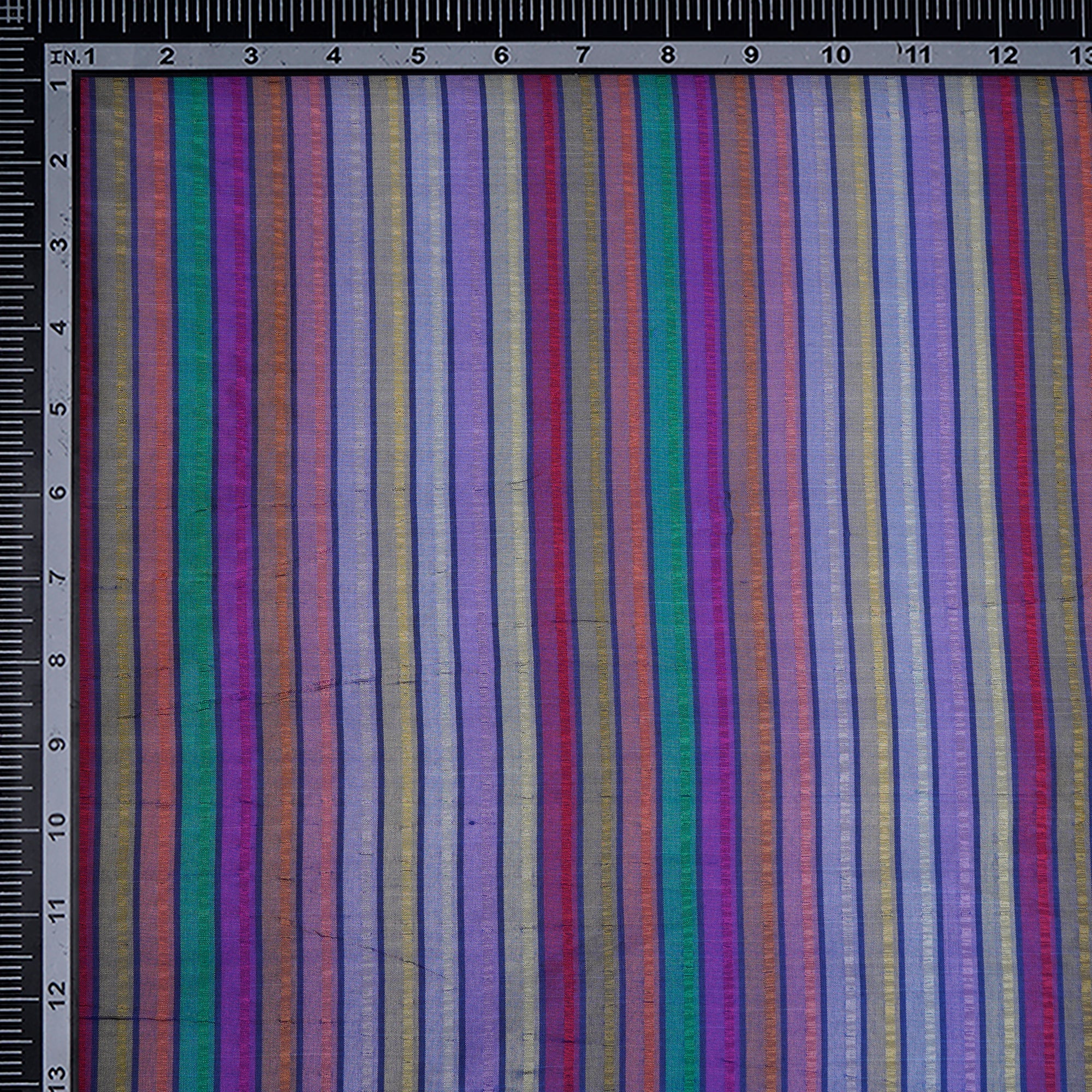 (Pre-Cut 1.65 Mtr)Multi Color Jacquard Silk Fabric