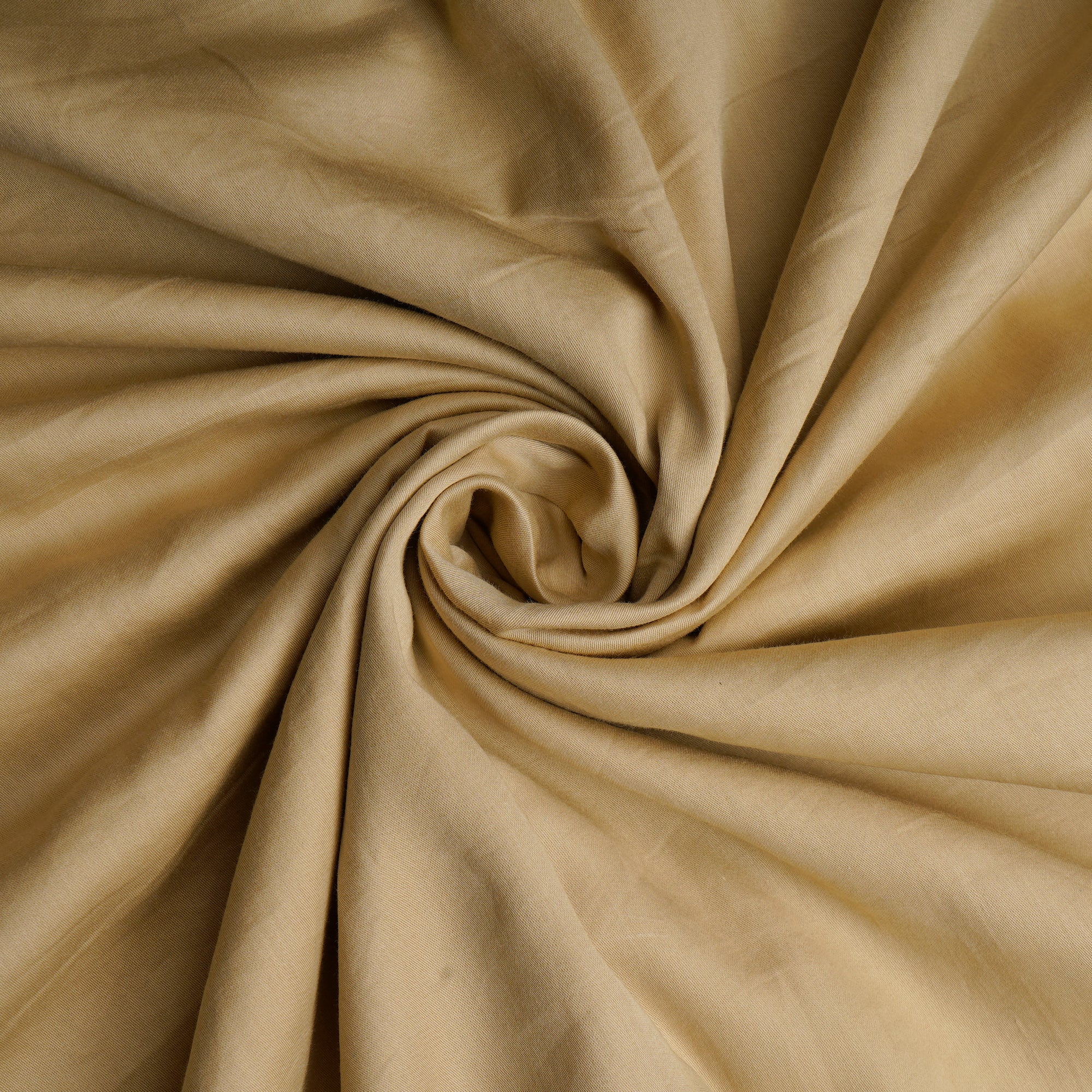 (Pre-Cut 3.25 Mtr)Beige Piece Dyed Plain Cotton Lycra Fabric