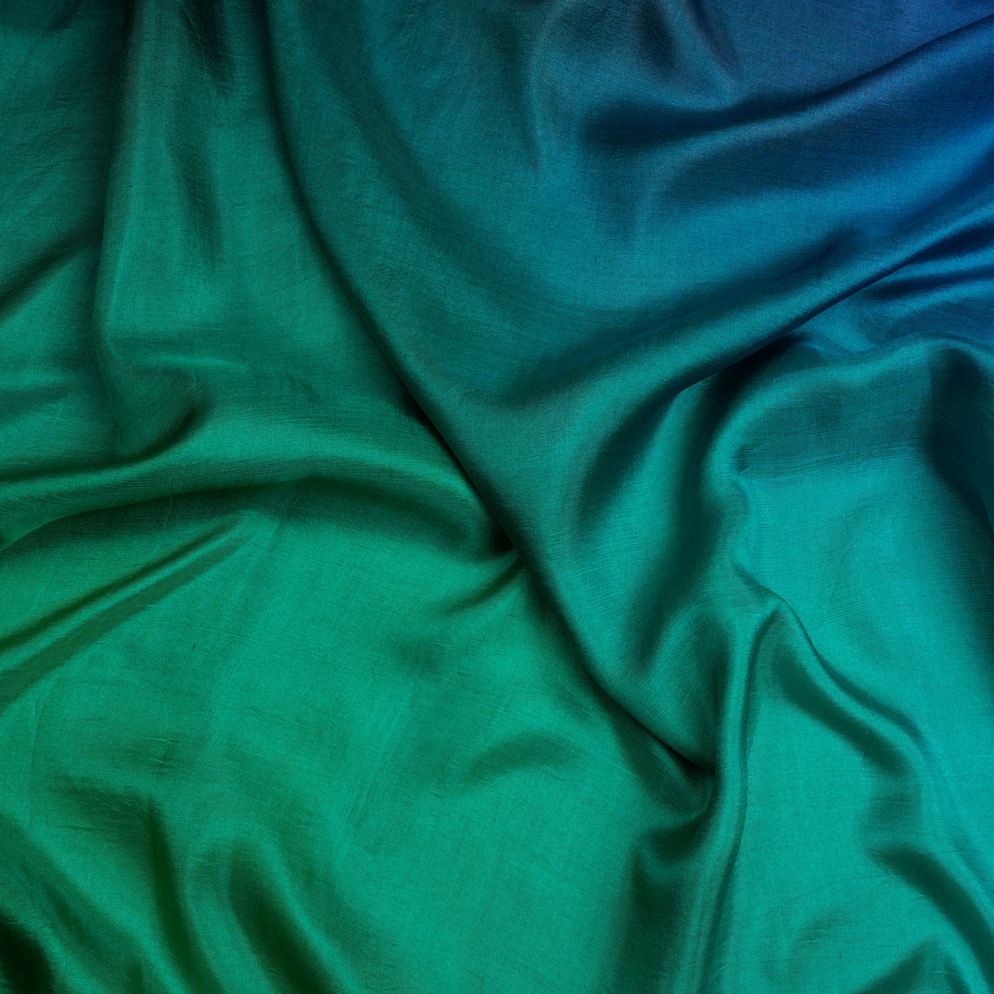 (Pre-Cut 3.30 Mtr)Multi Color Ombre Dyed Pure Silk Fabric