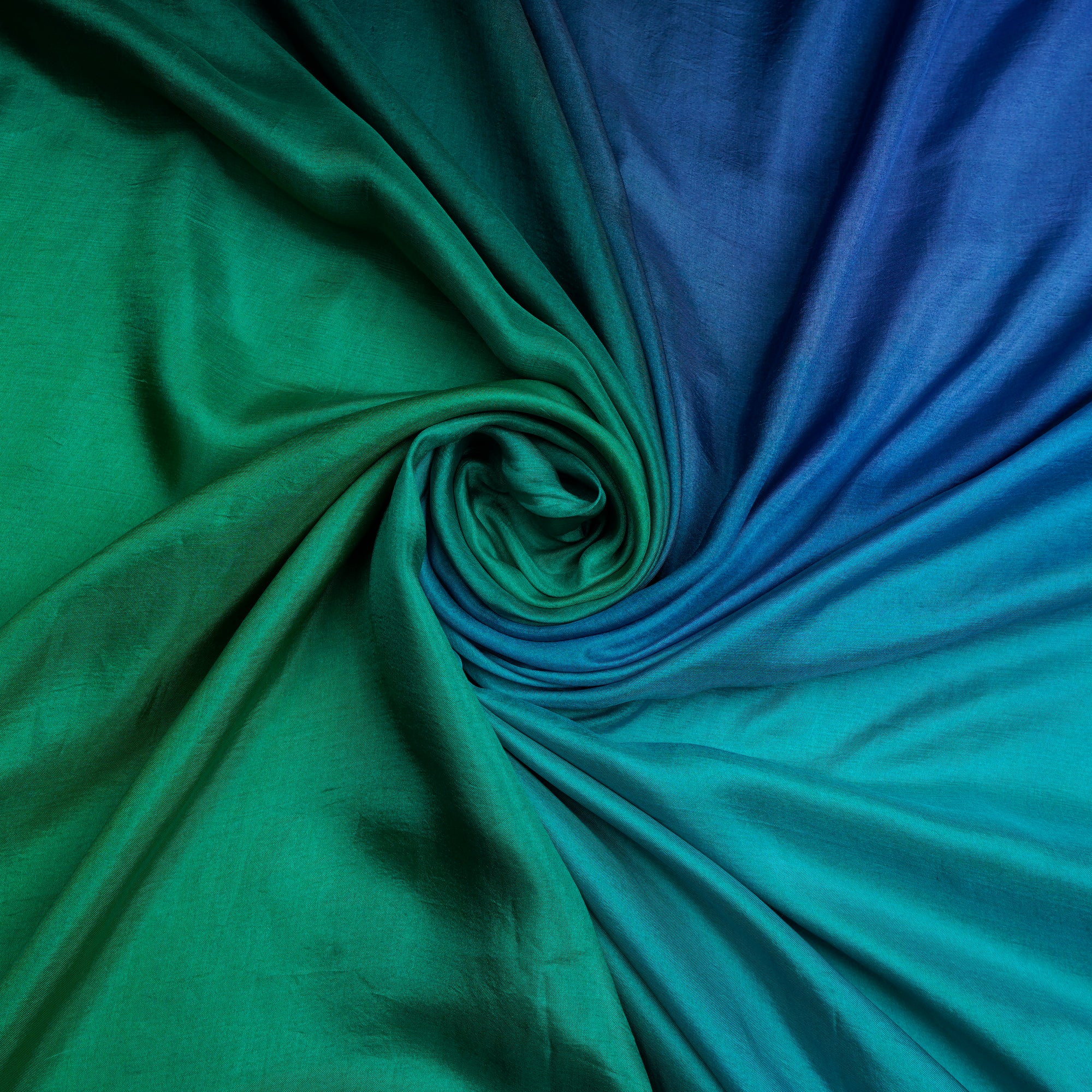 (Pre-Cut 3.30 Mtr)Multi Color Ombre Dyed Pure Silk Fabric