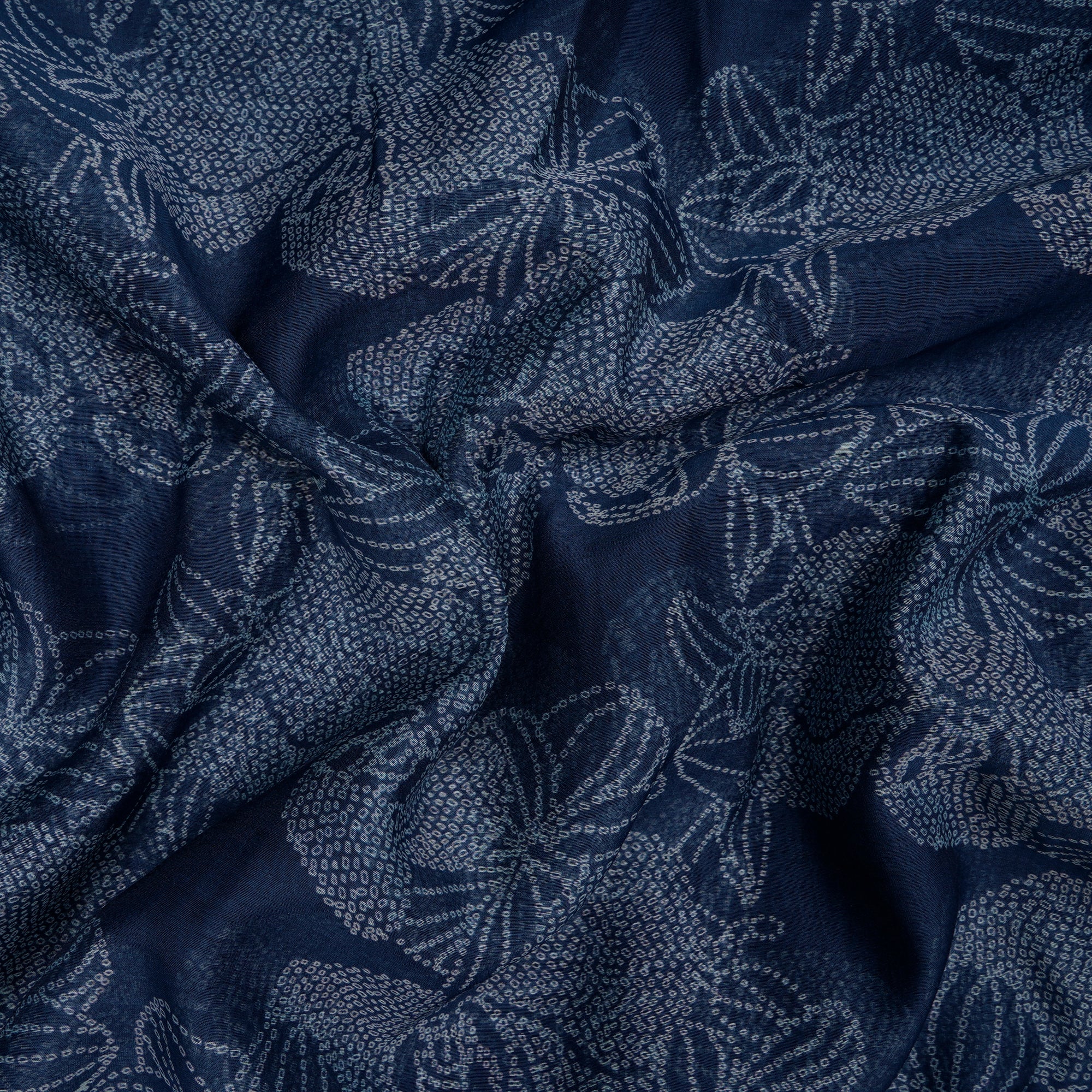 (Pre-Cut 2.00 Mtr)Oceana Floral Pattern Digital Print Fine Chanderi Fabric