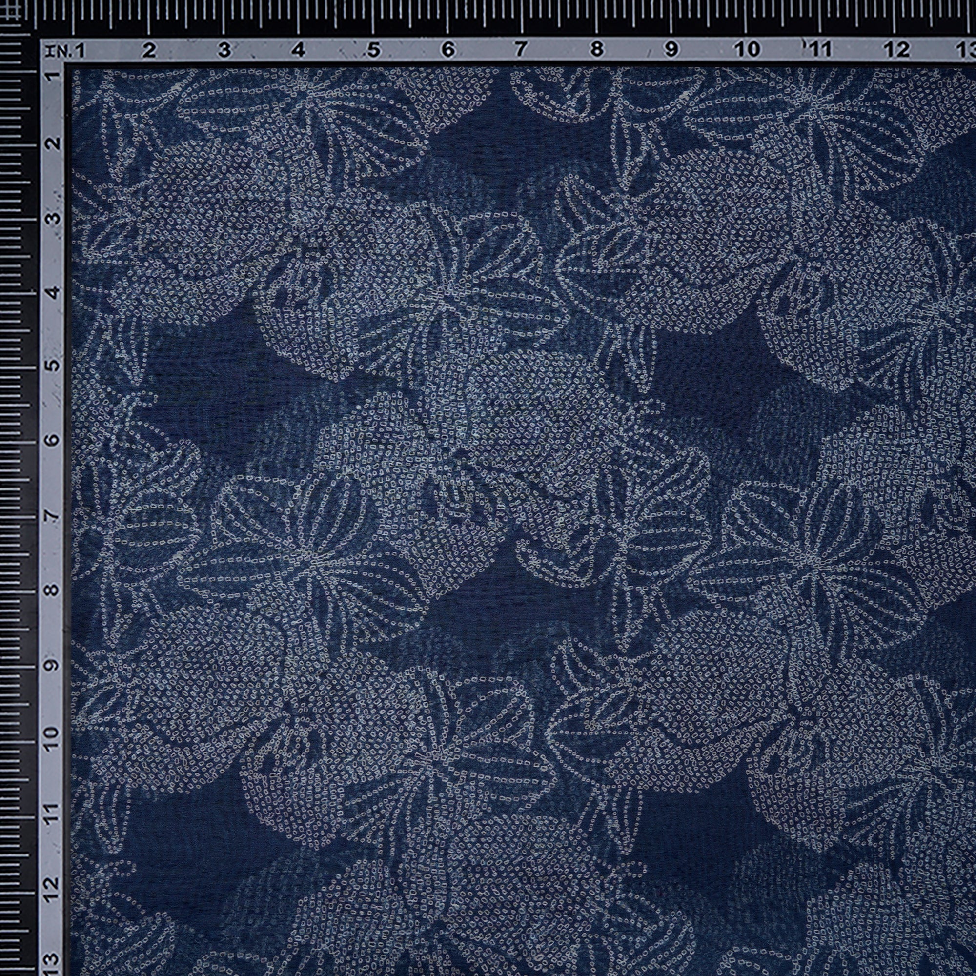 (Pre-Cut 2.00 Mtr)Oceana Floral Pattern Digital Print Fine Chanderi Fabric