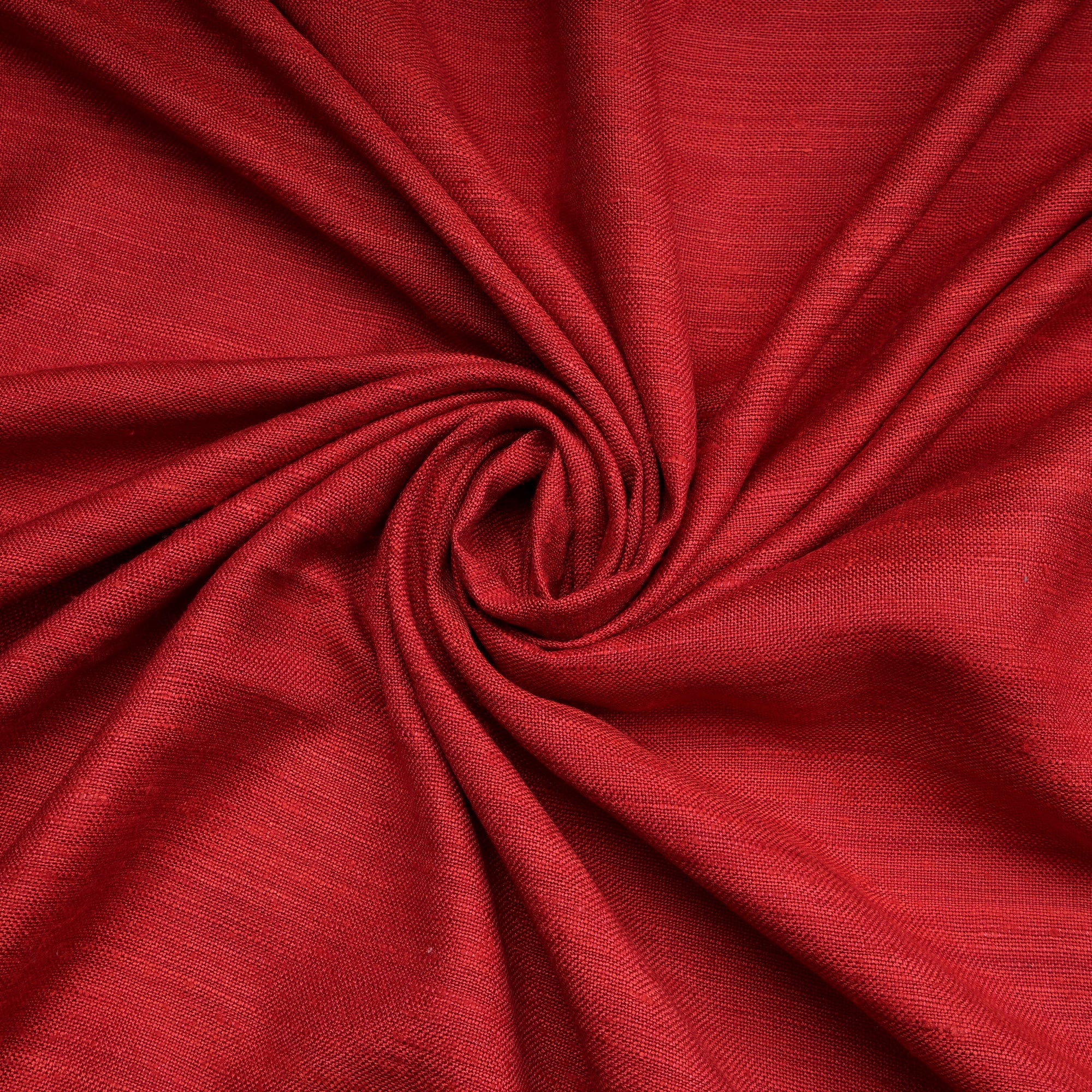 (Pre-Cut 1.00 Mtr) True Red Piece Dyed Bamboo Matka SIlk Fabric