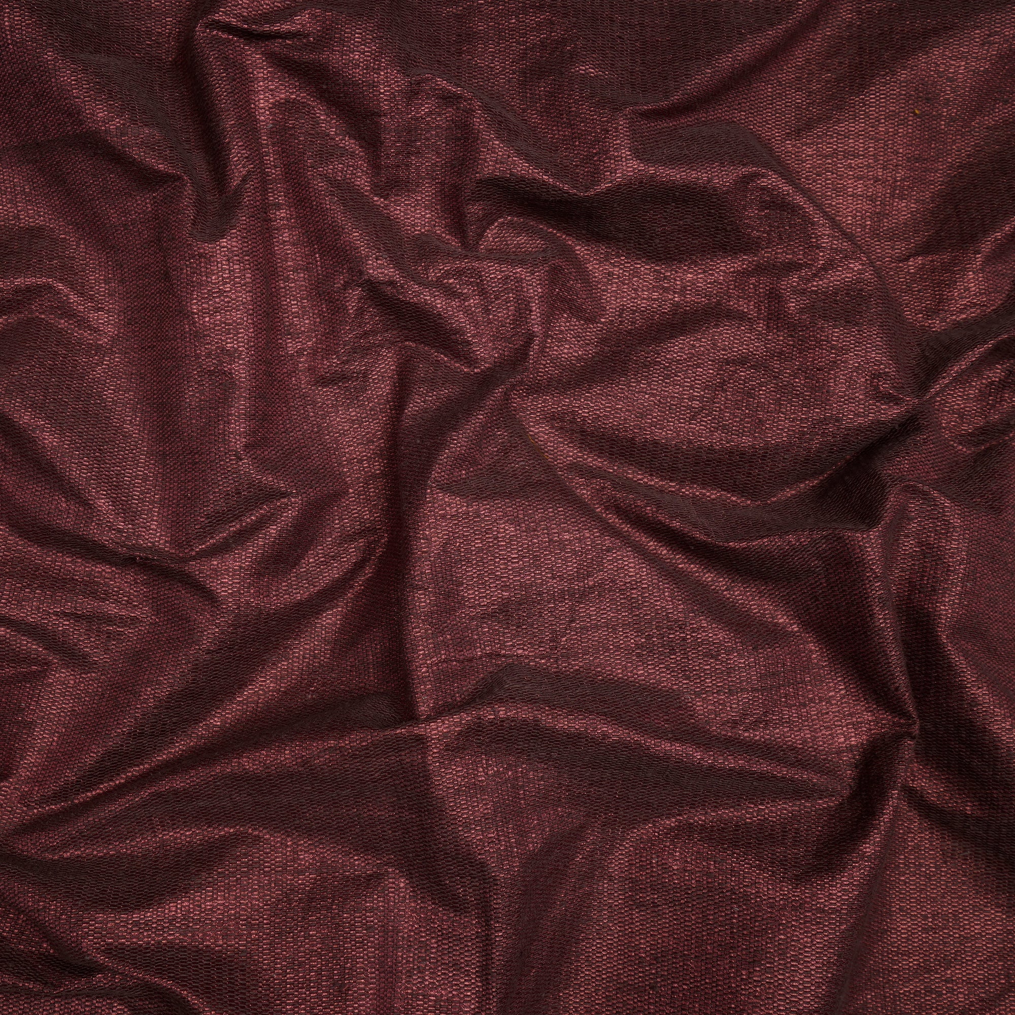 (Pre-Cut 4.30 Mtr)Earth Red Piece Dyed Metallic Silk Fabric