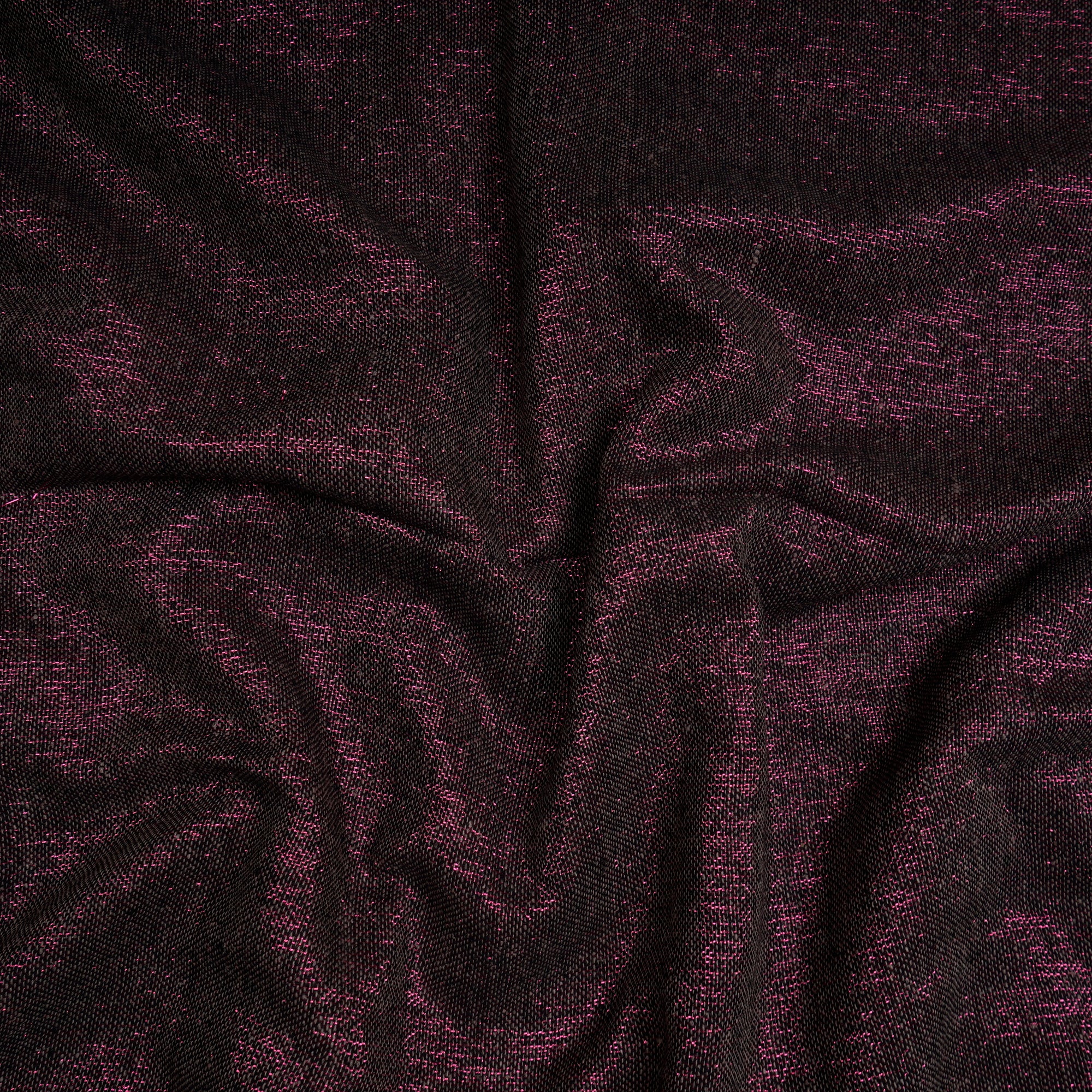 (Pre-Cut 4.50 Mtr) Pink-Grey Yarn Dyed Metallic Silk Fabric