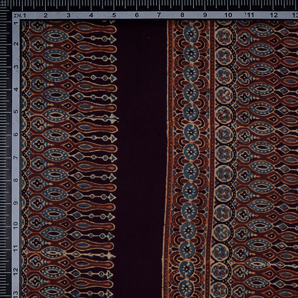 (Pre-Cut 0.70 Mtr)Multi Color Handcrafted Ajrak Printed Cotton Fabric