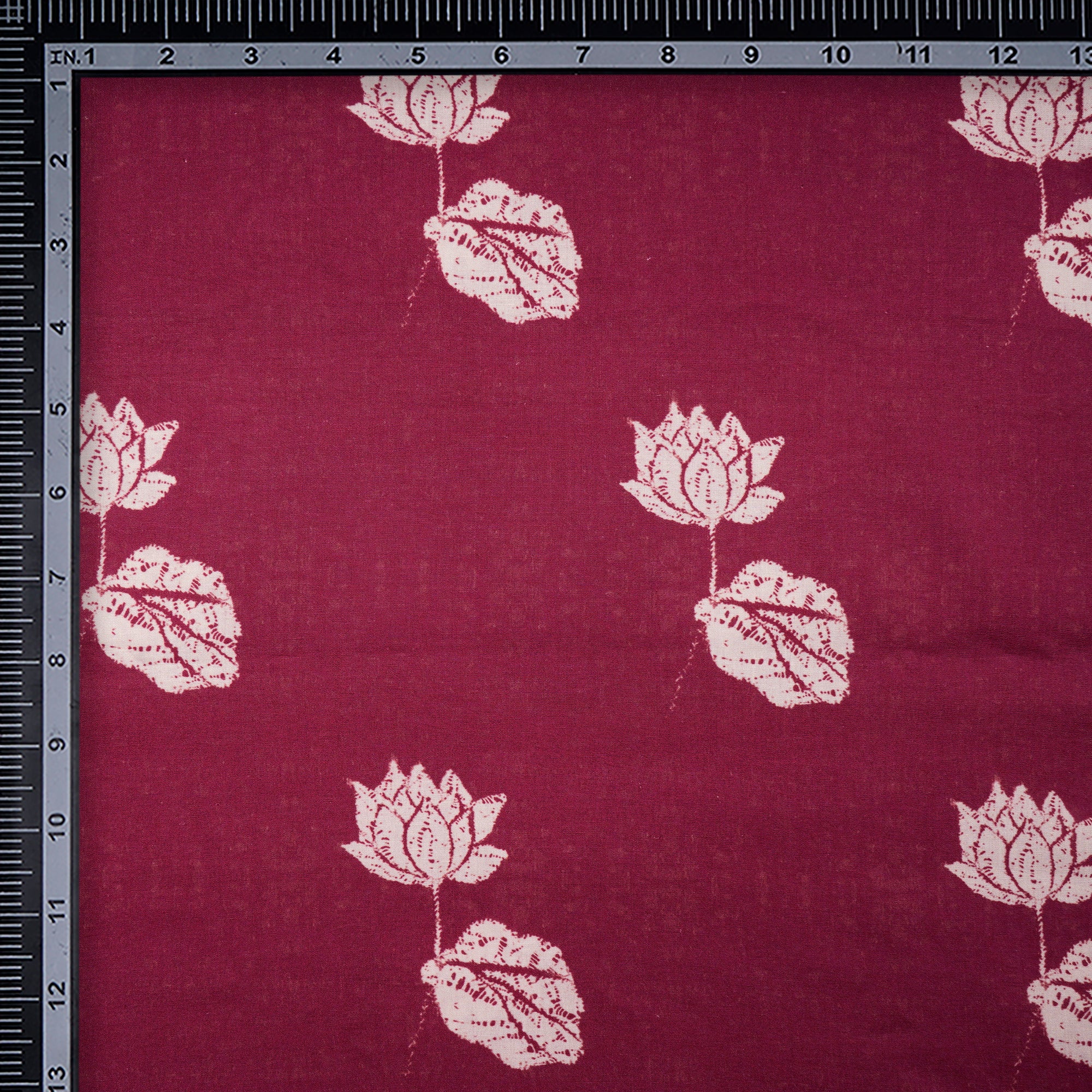 (Pre-Cut 1.60 Mtr) Wine Shibori Pattern Digital Print Fancy Linen Fabric