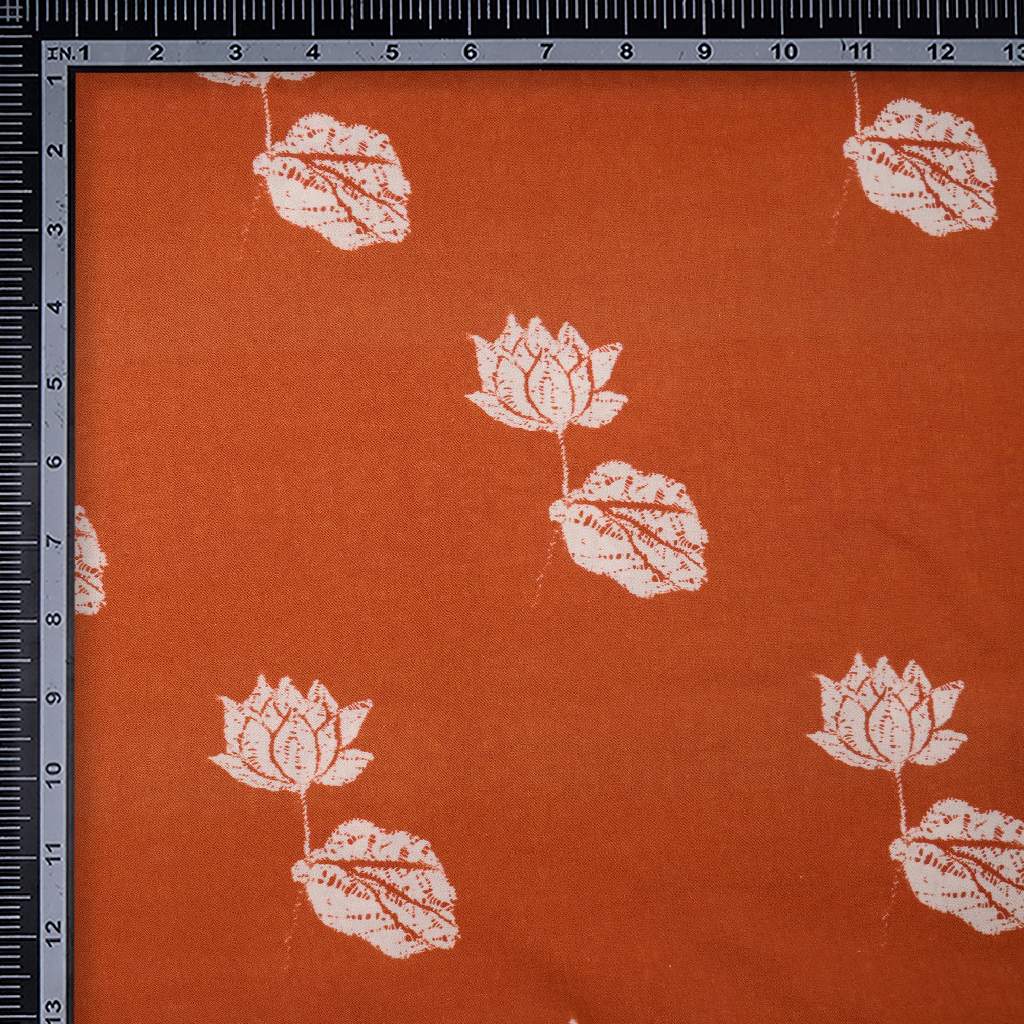 (Pre-Cut 1.60 Mtr)Gold Flame Shibori Pattern Digital Print Fancy Linen Fabric