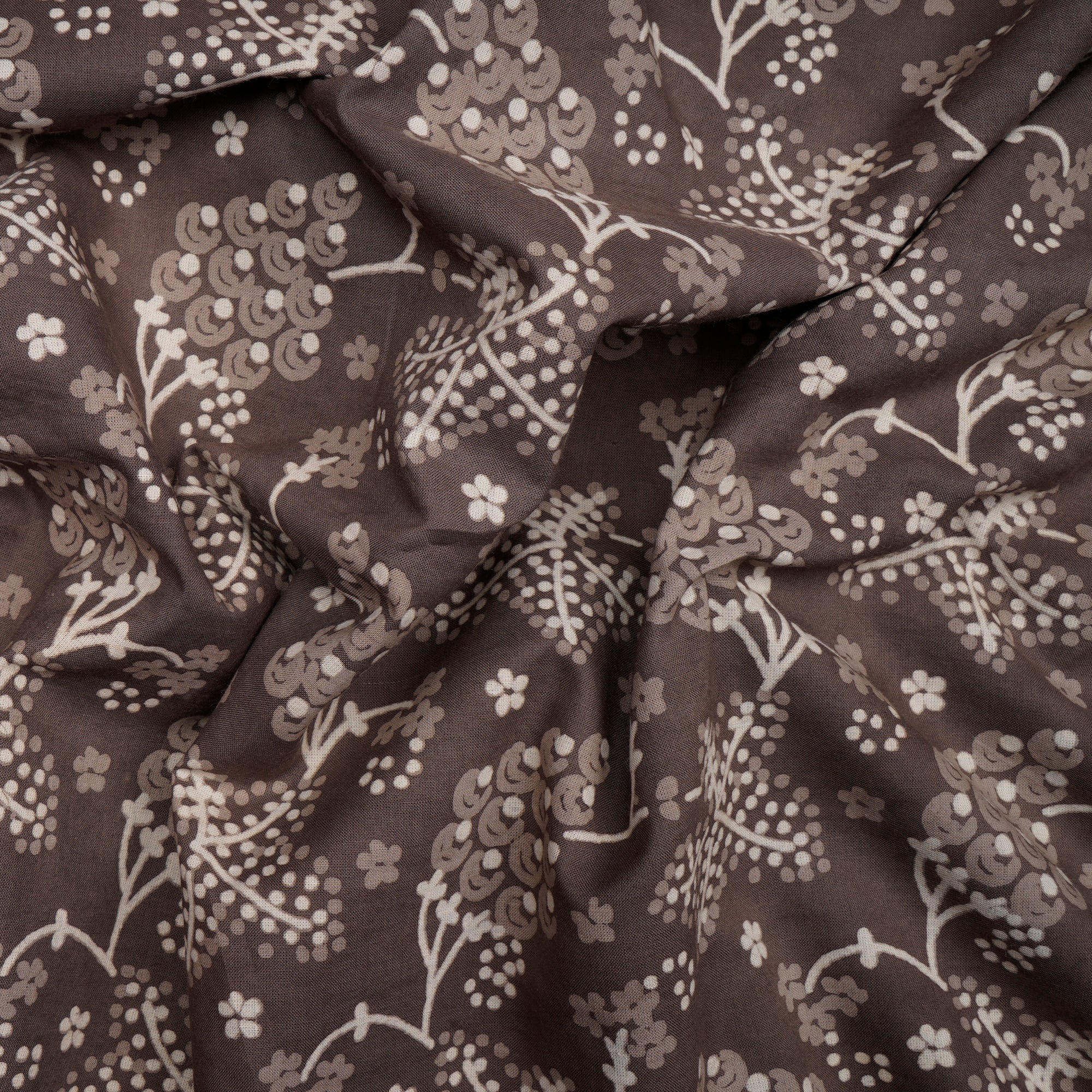 (Pre-Cut 1.40 Mtr)Fallen Rock All Over Pattern Hand Block Printed Bagru Natural Dye Cotton Fabric