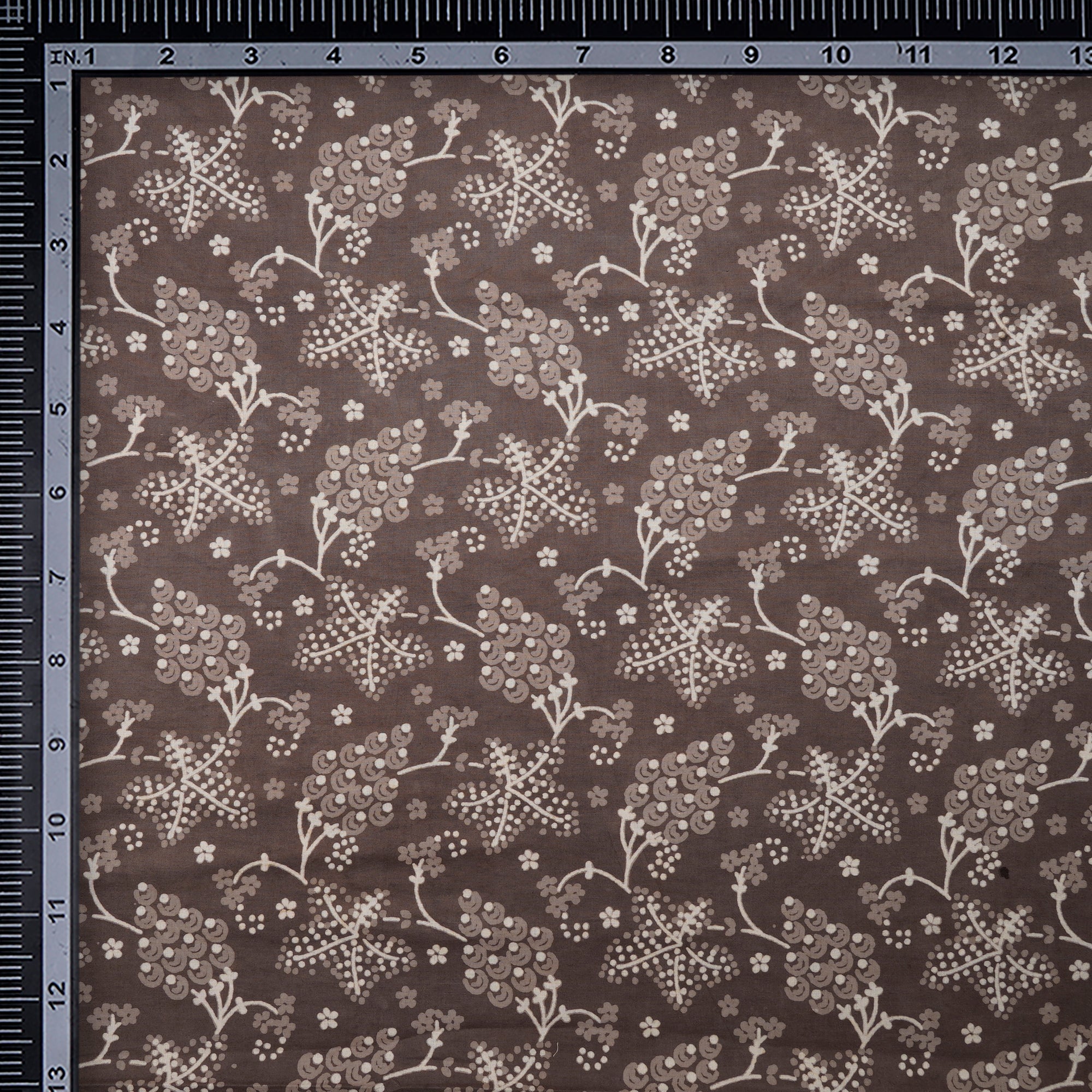 (Pre-Cut 1.40 Mtr)Fallen Rock All Over Pattern Hand Block Printed Bagru Natural Dye Cotton Fabric