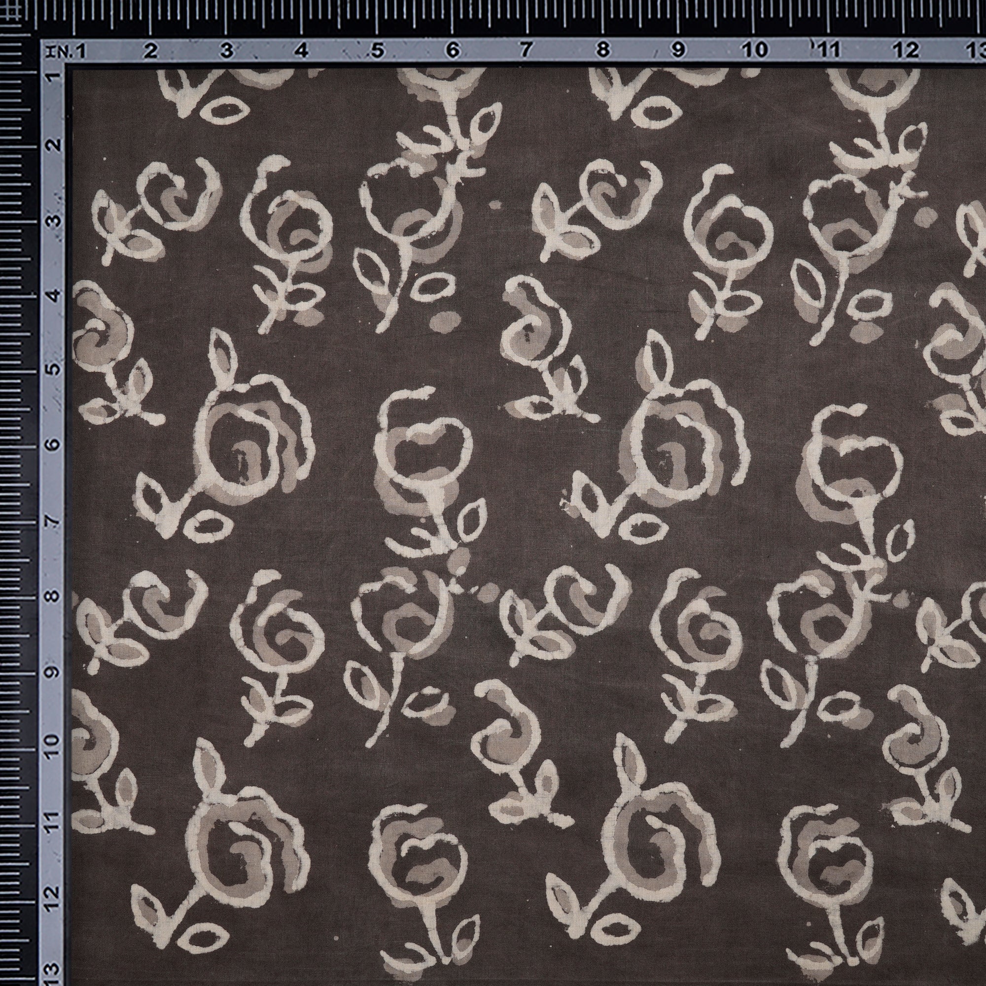 (Pre-Cut 1.50Mtr)Fallen Rock All Over Pattern Hand Block Printed Bagru Natural Dye Cotton Fabric