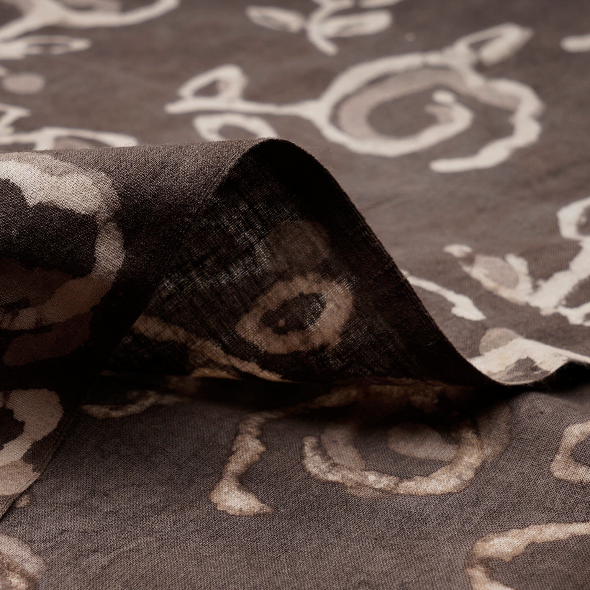 (Pre-Cut 1.50Mtr)Fallen Rock All Over Pattern Hand Block Printed Bagru Natural Dye Cotton Fabric