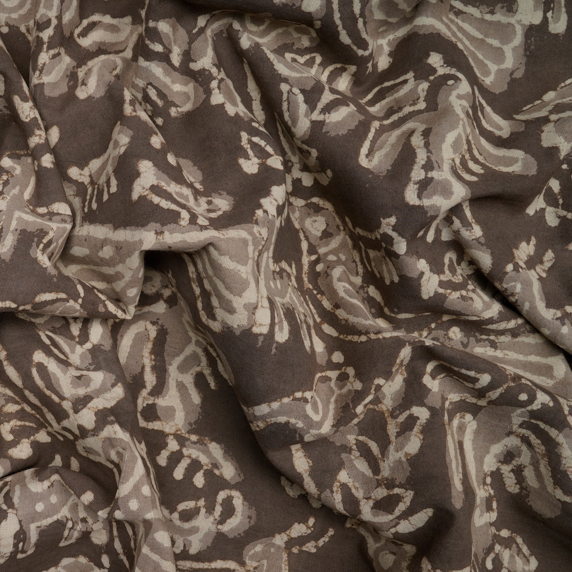 (Pre-Cut 2.20Mtr)Fallen Rock All Over Pattern Hand Block Printed Bagru Natural Dye Cotton Fabric